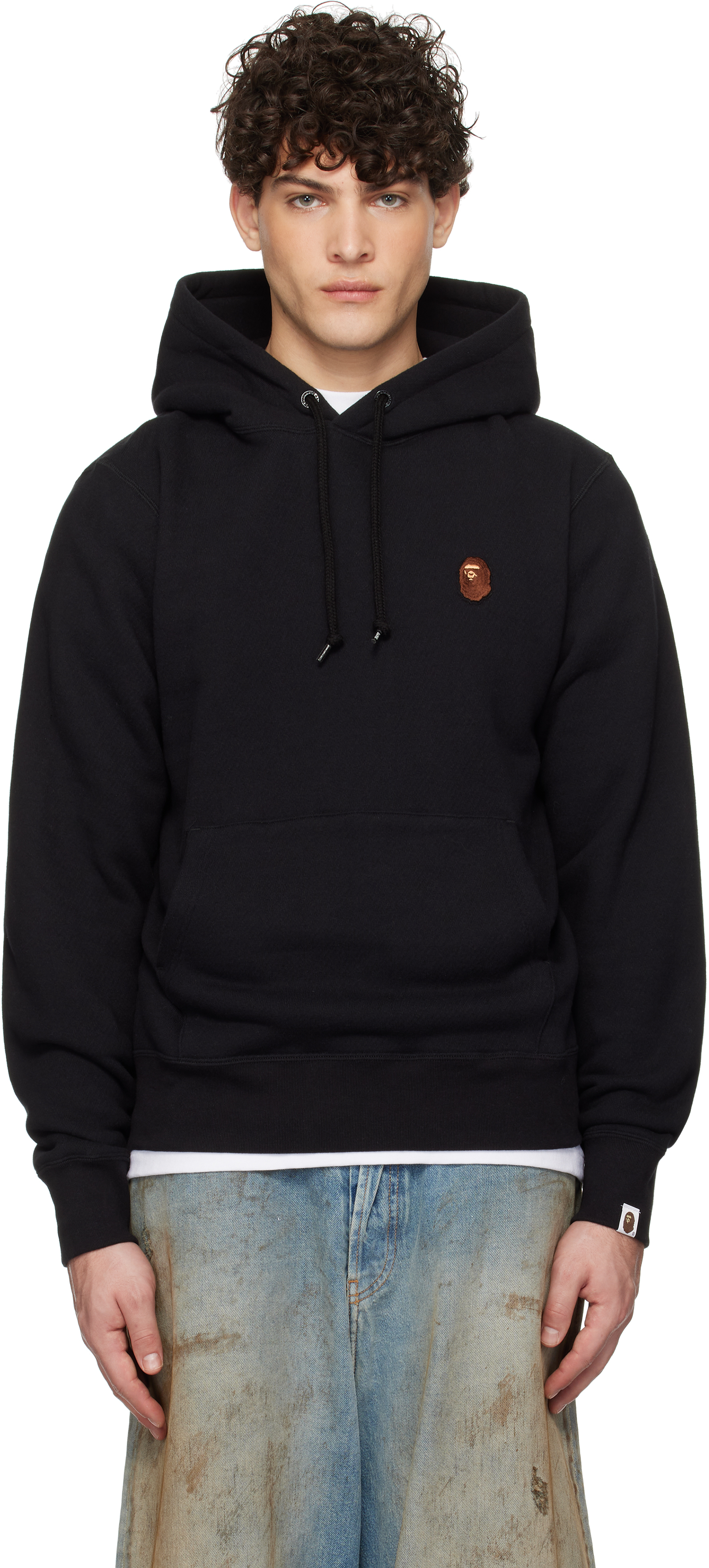 Black One Point Pullover Hoodie