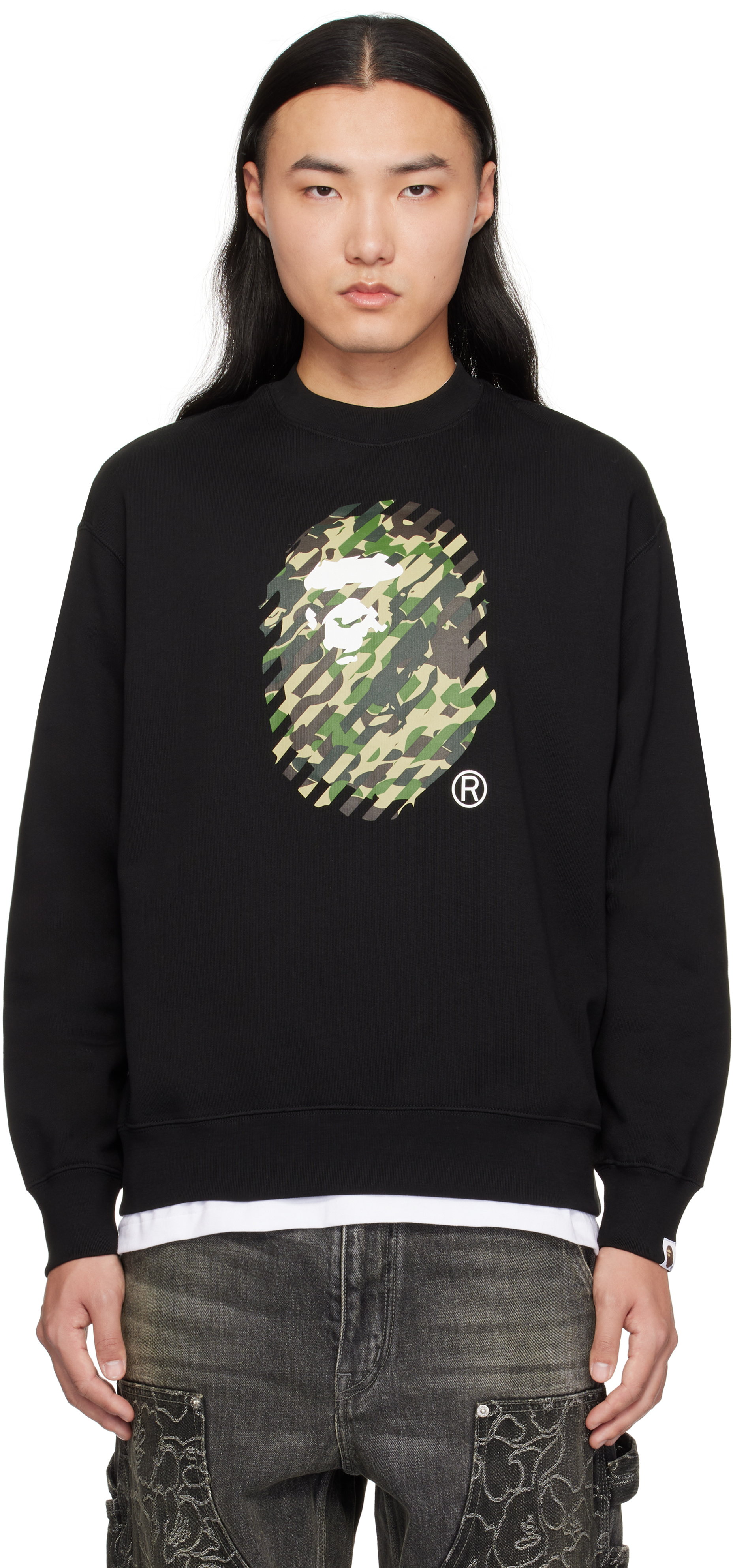 Black ABC Camo Ape Head Sweatshirt