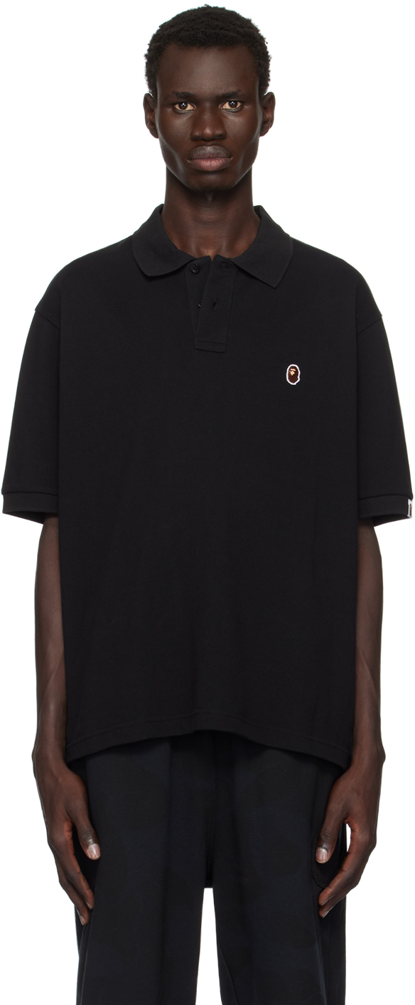 Shop Bape Black Ape Head One Point Relaxed Fit Polo