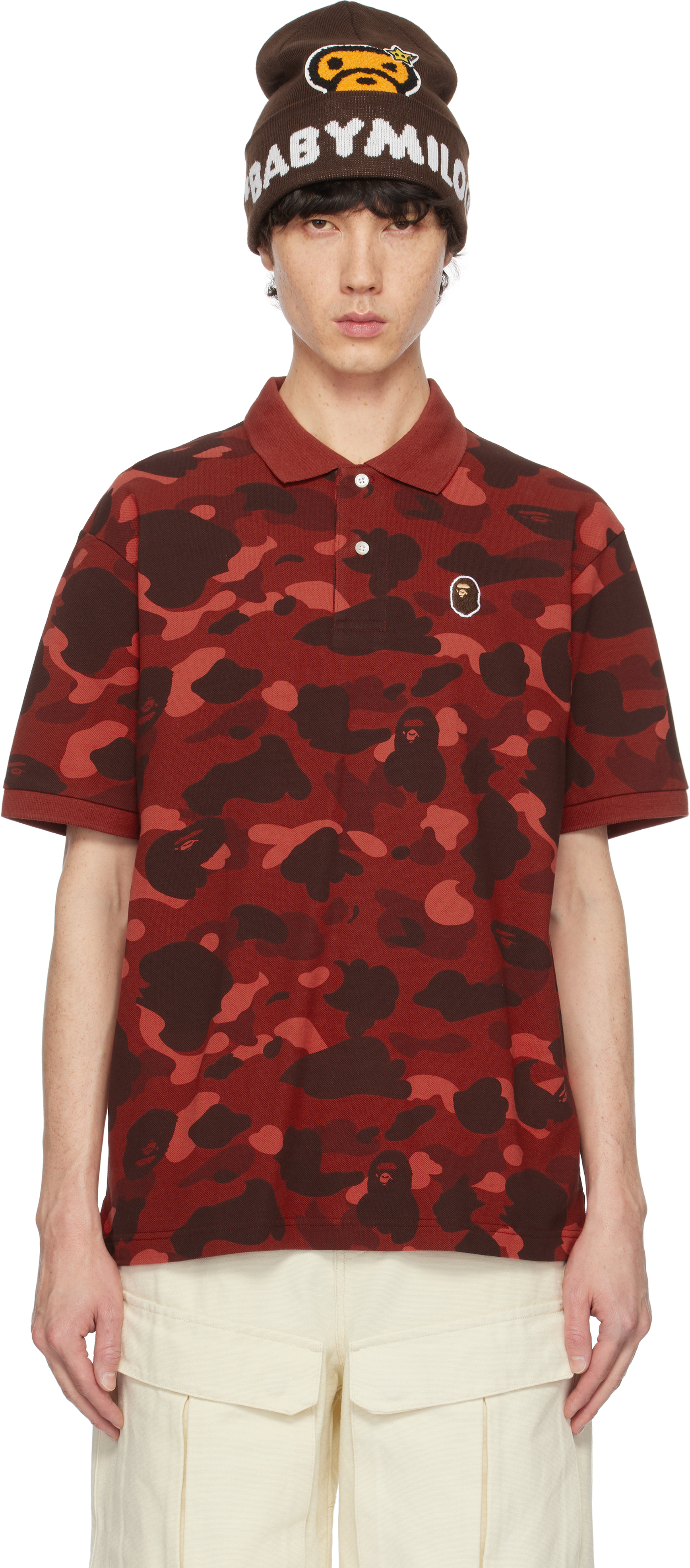 Purple Color Camo Large Ape Head Polo