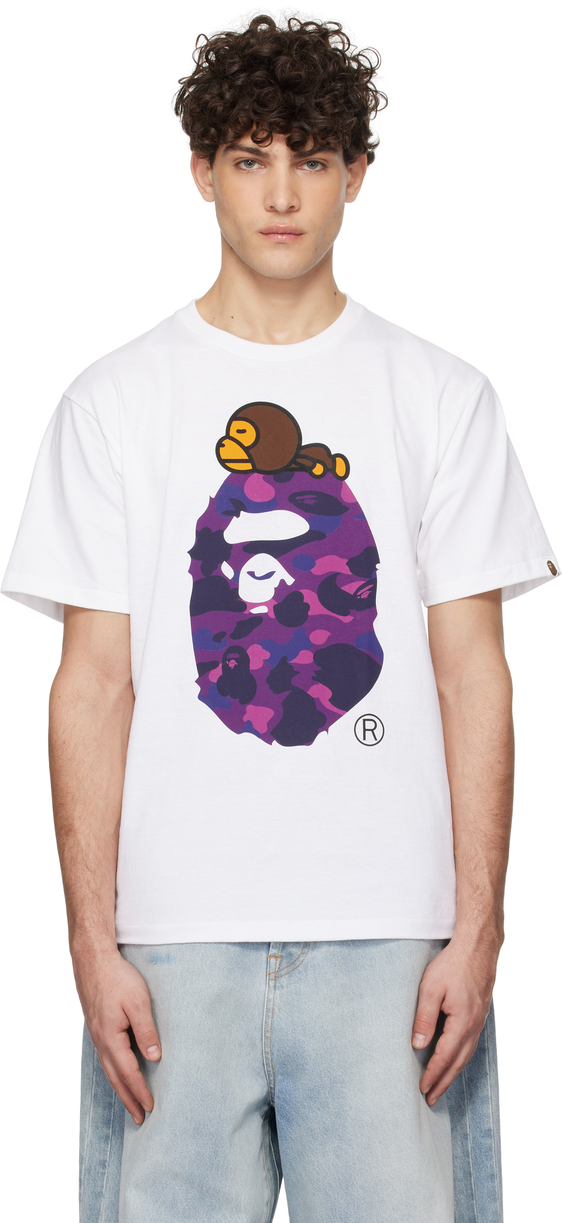 White Color Camo Milo On Big Ape T-shirt