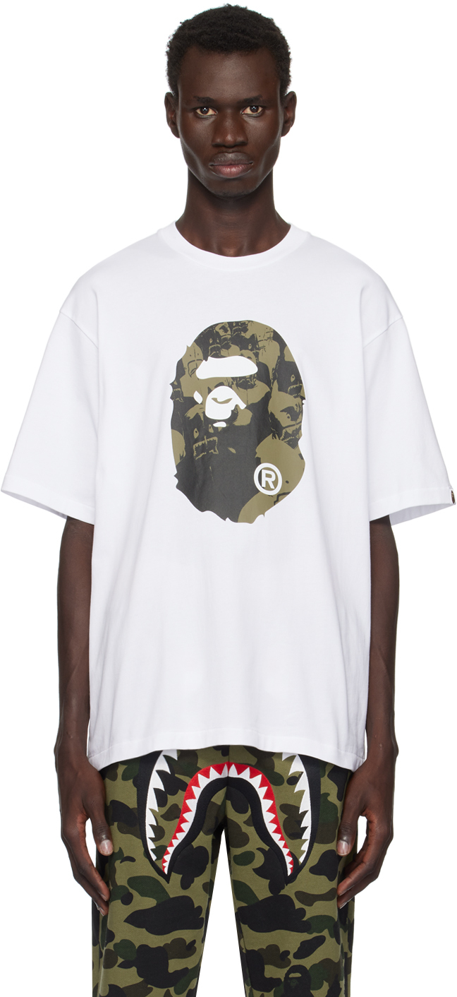 White Seijin Ape Head Relaxed Fit T-shirt