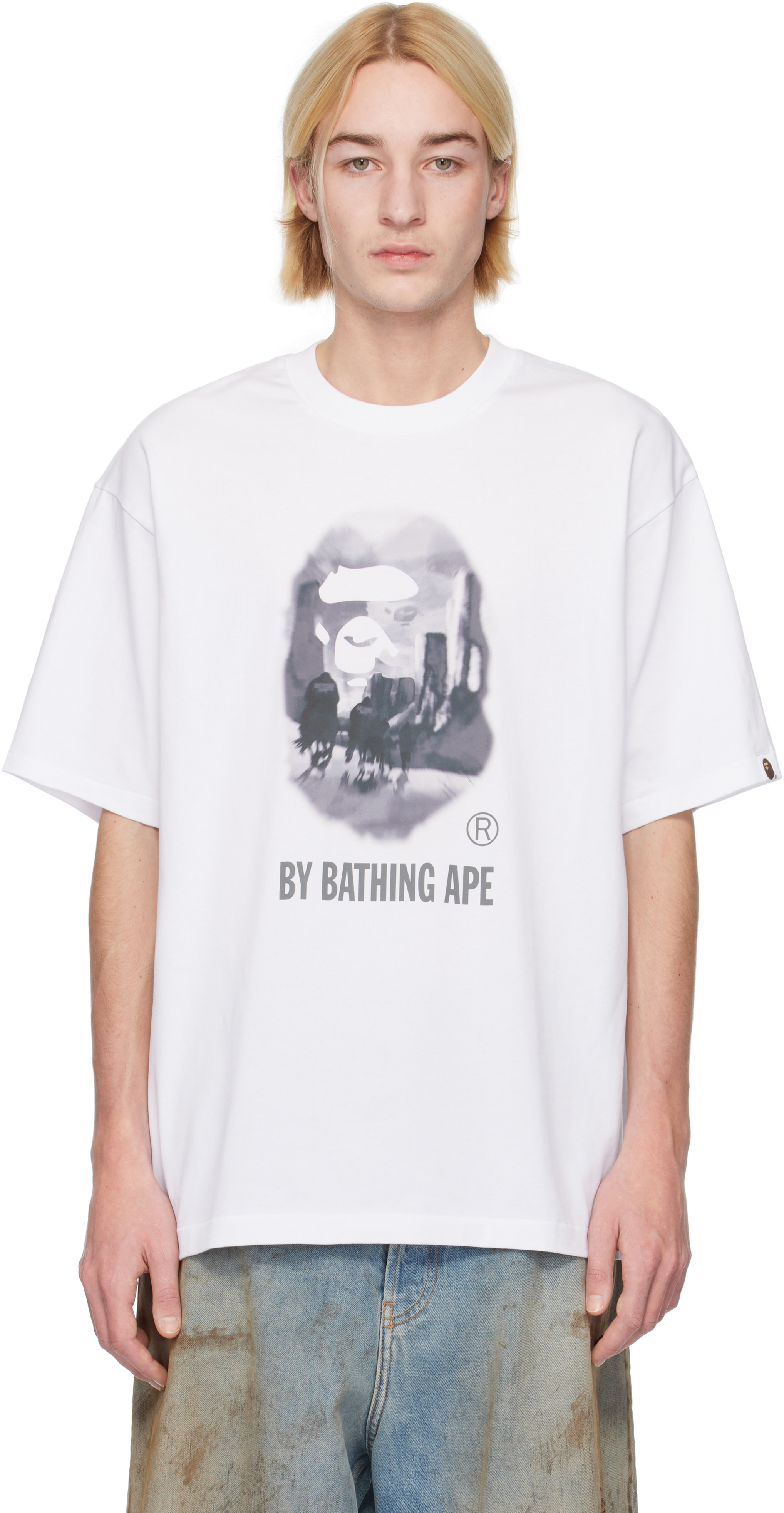 White Painting 'By Bathing Ape' Relaxed Fit T-shirt