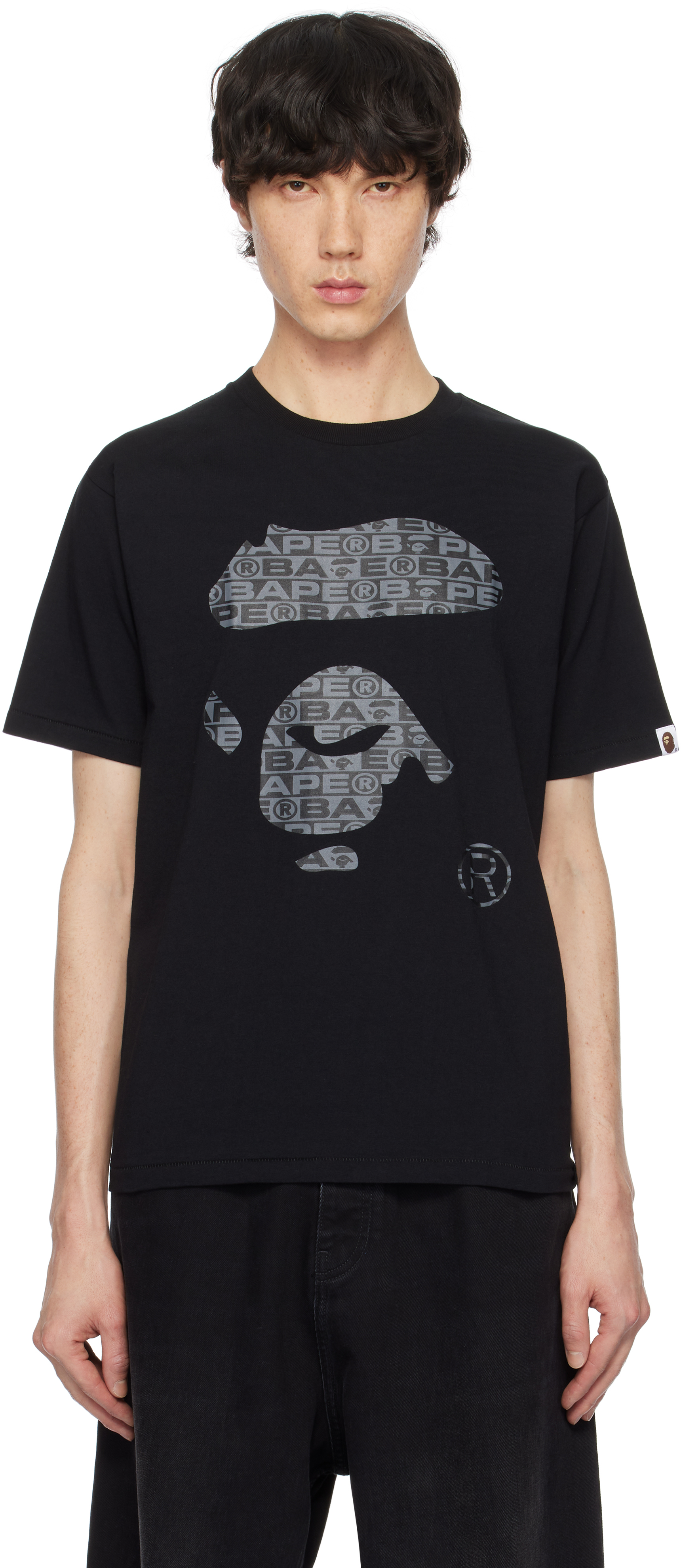 Black Lux Sport Pattern Ape Face T-shirt