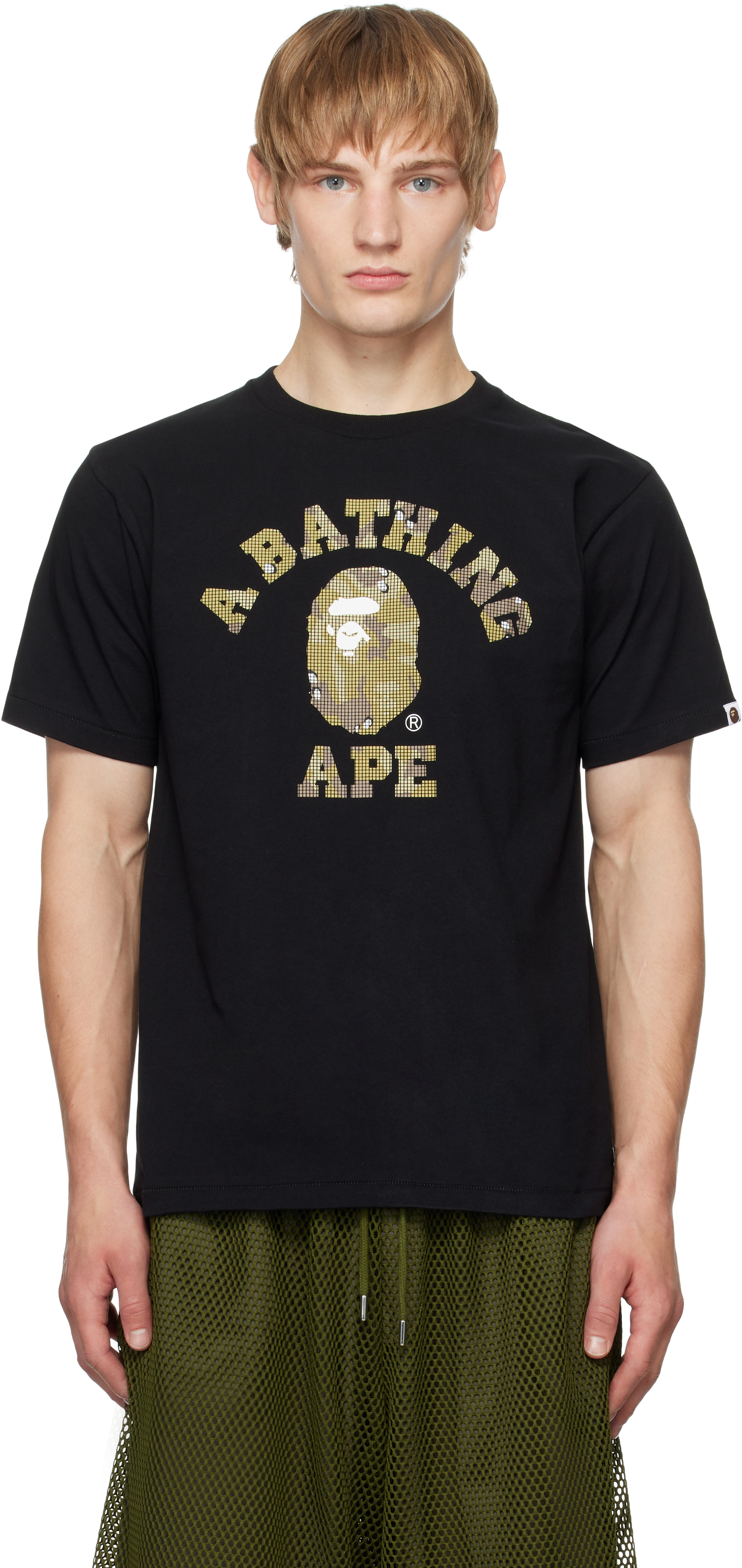 Bape Black Bitmap College T-shirt