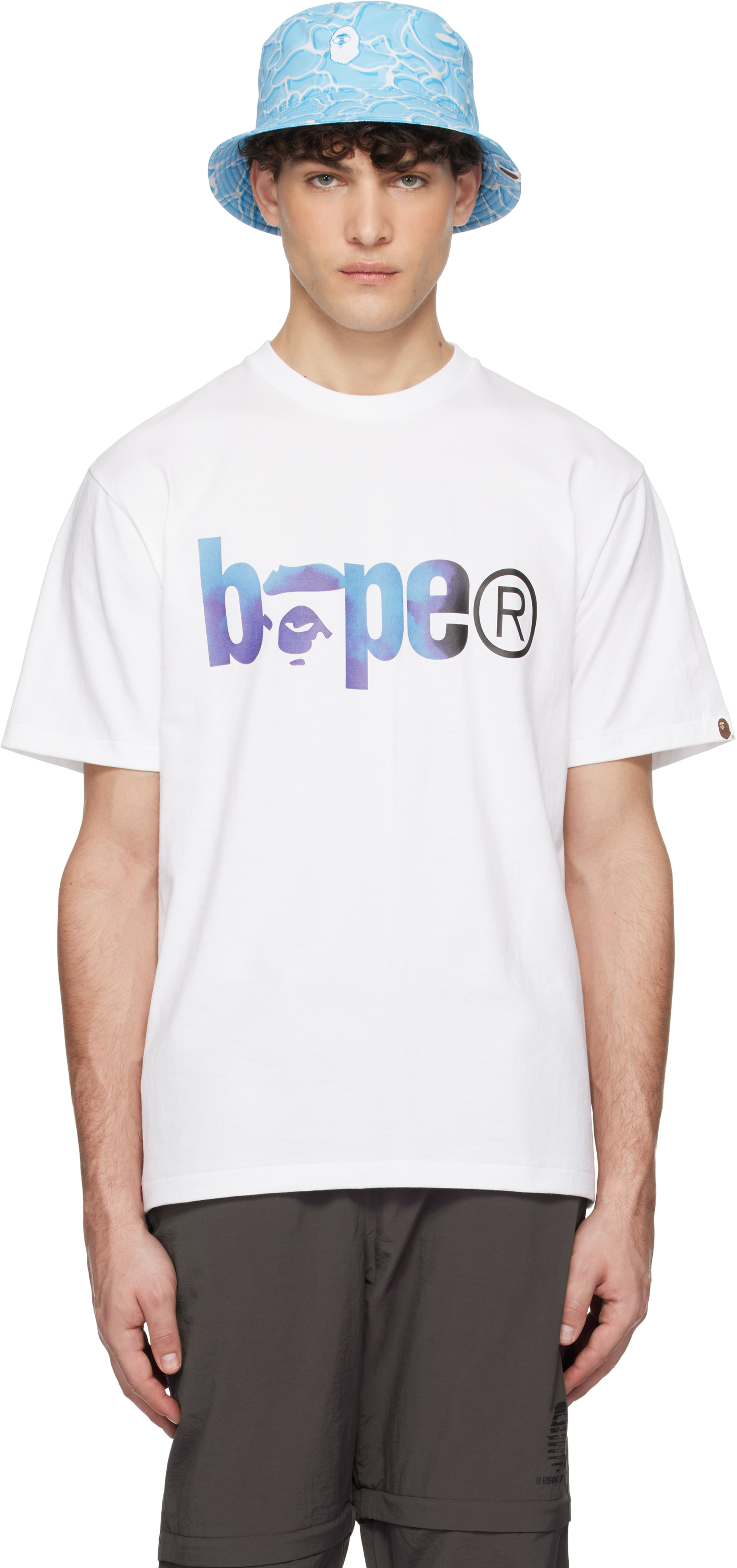 White Tie Dye 'BAPE' Logo T-shirt