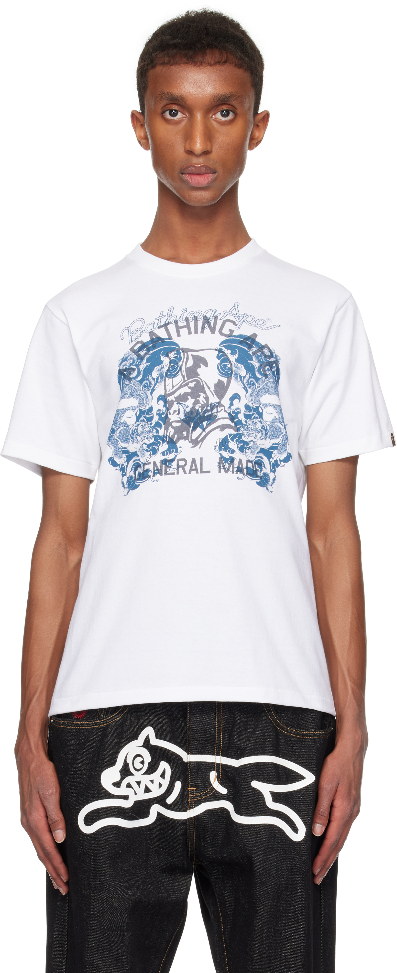 Shop Bape White Japanese Tattoo On General T-shirt