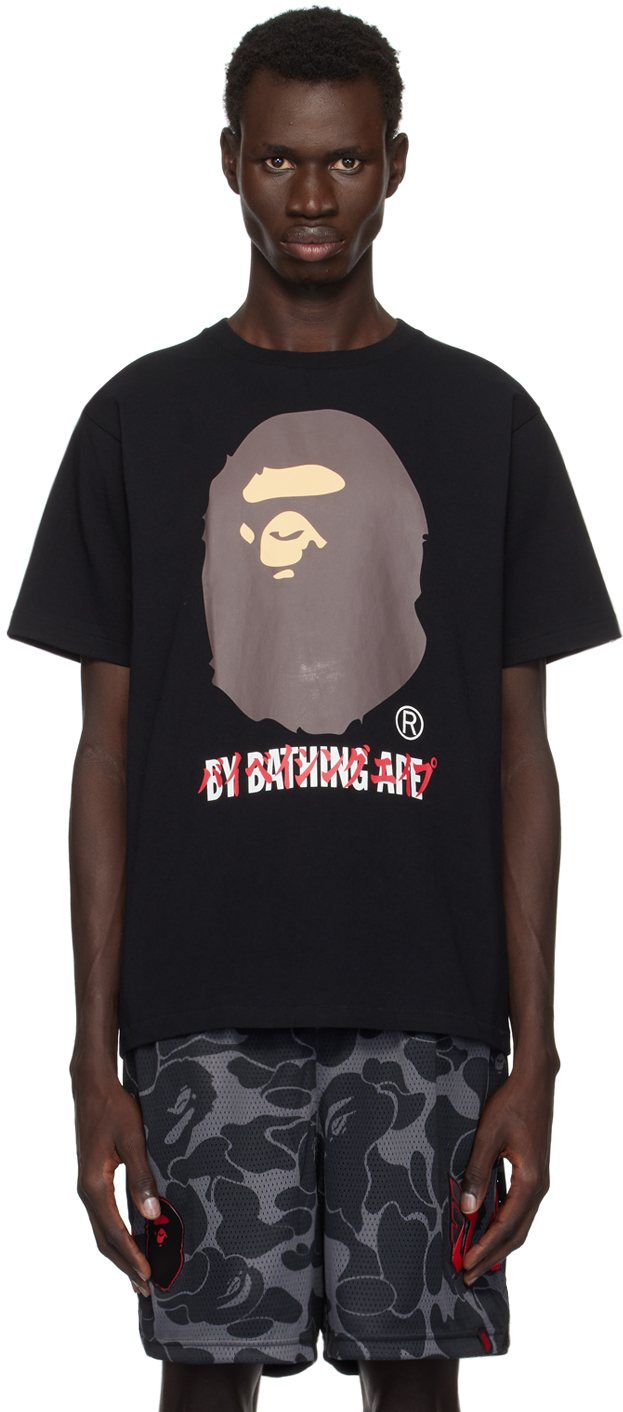 Shop Bape Black Katakana 'by Bathing Ape' T-shirt