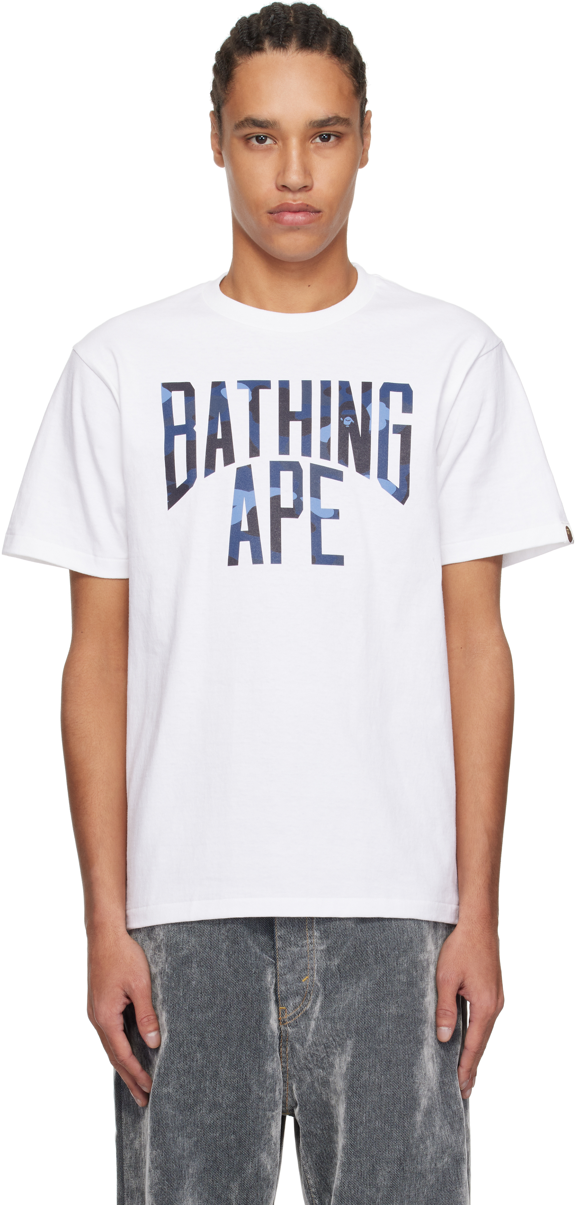 White Color Camo 
Bathing Ape
 T-shirt