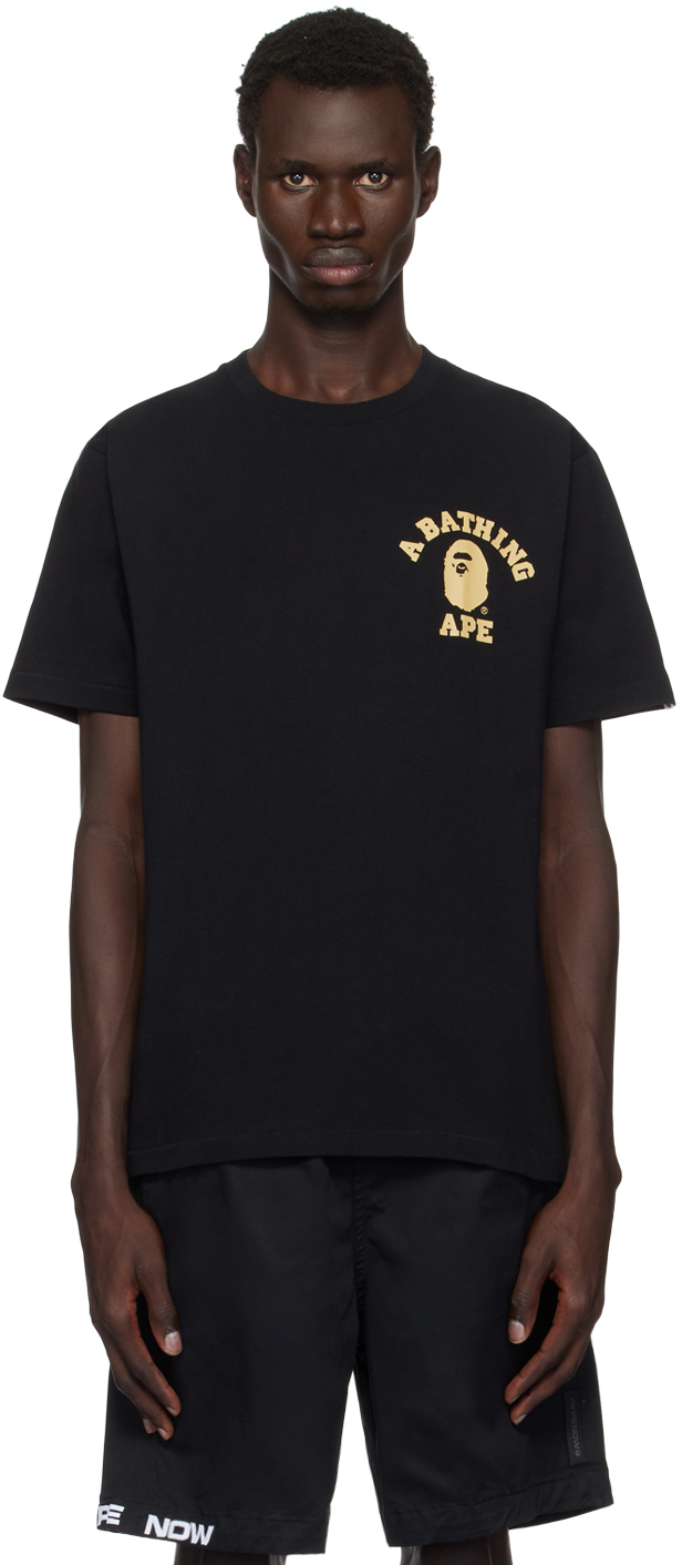 Shop Bape Black 1st Camo College Ats T-shirt