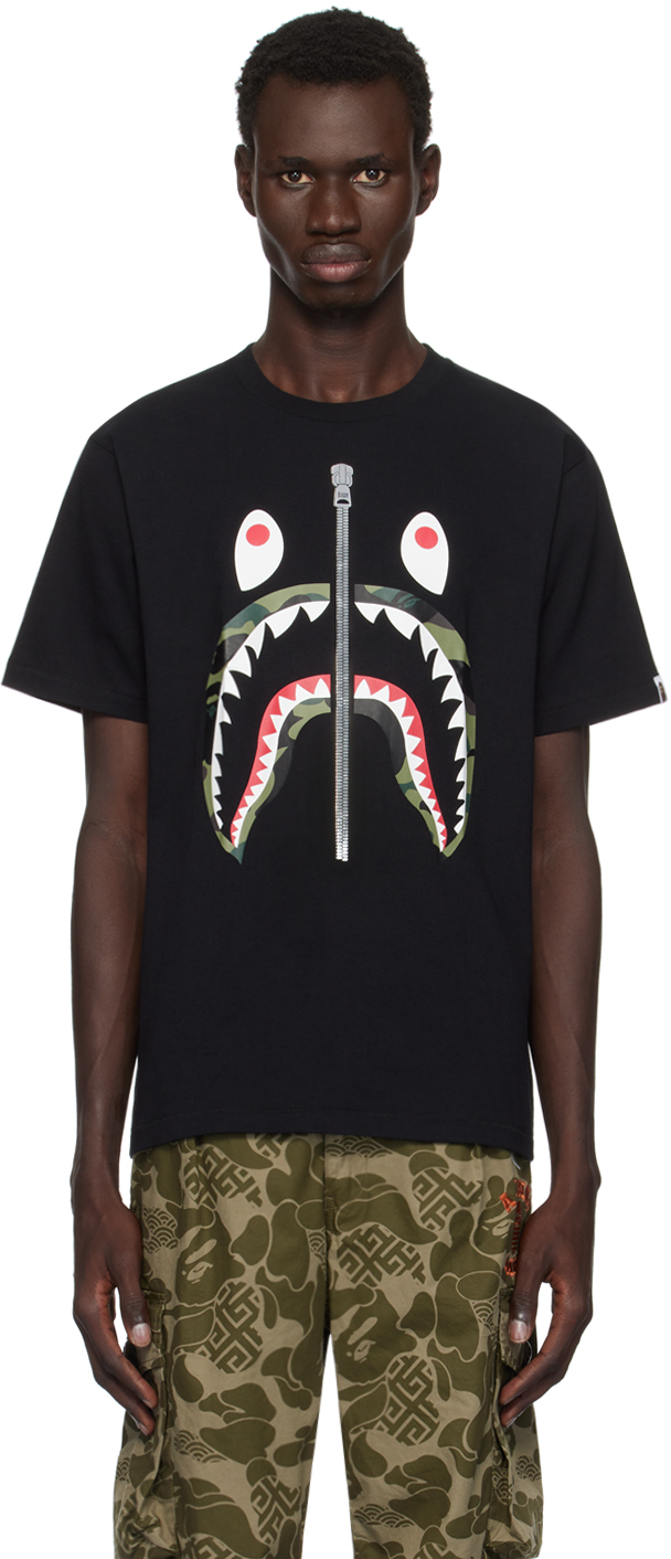 Black 1st Camo Shark T shirt