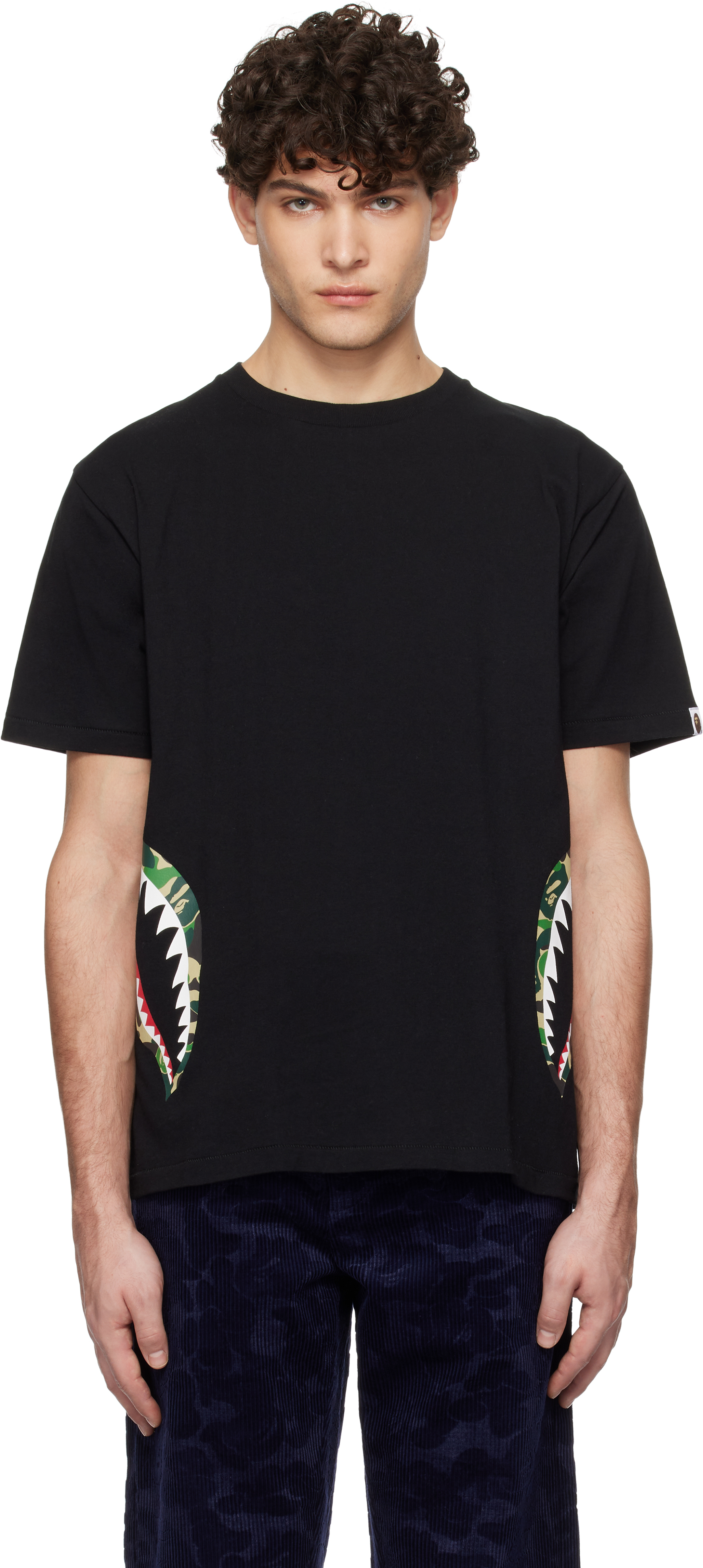 Black ABC Camo Side Shark T-shirt