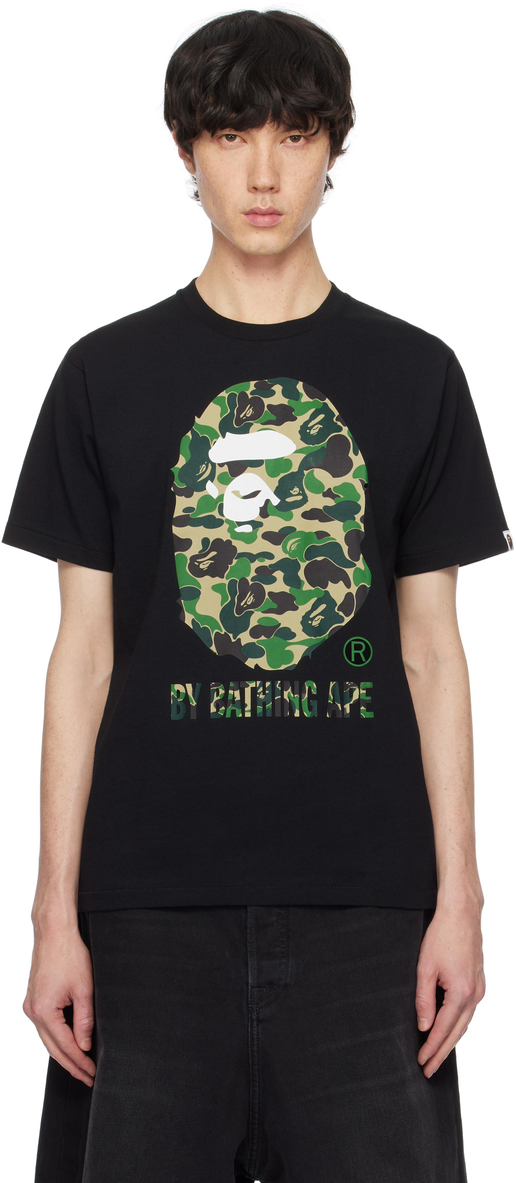 BAPE: Black ABC Camo T-shirt | SSENSE Canada