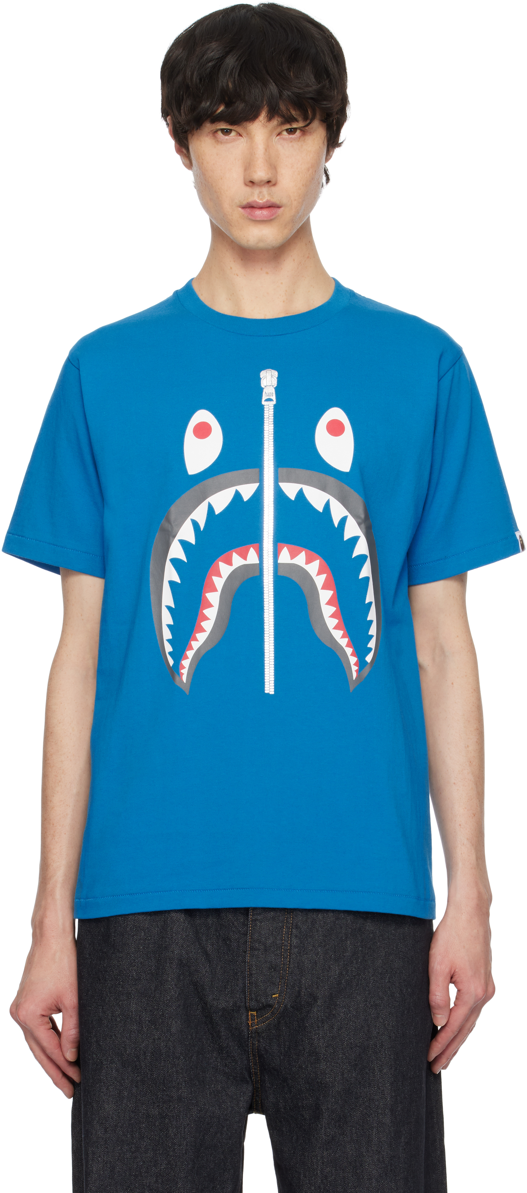 A BATHING APE Shark Tee Bape official website Blue M