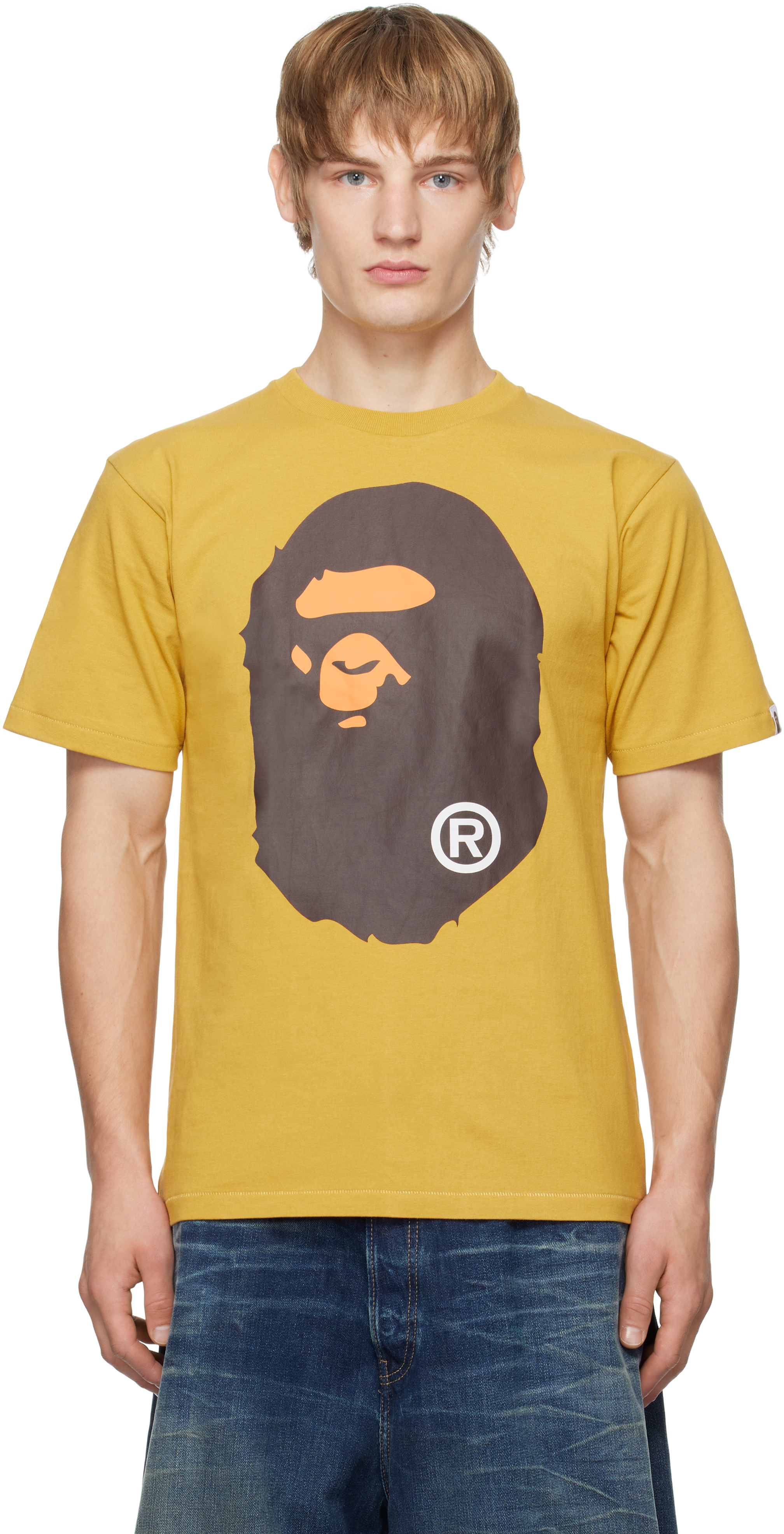 Bape Yellow Big Ape Head T-shirt