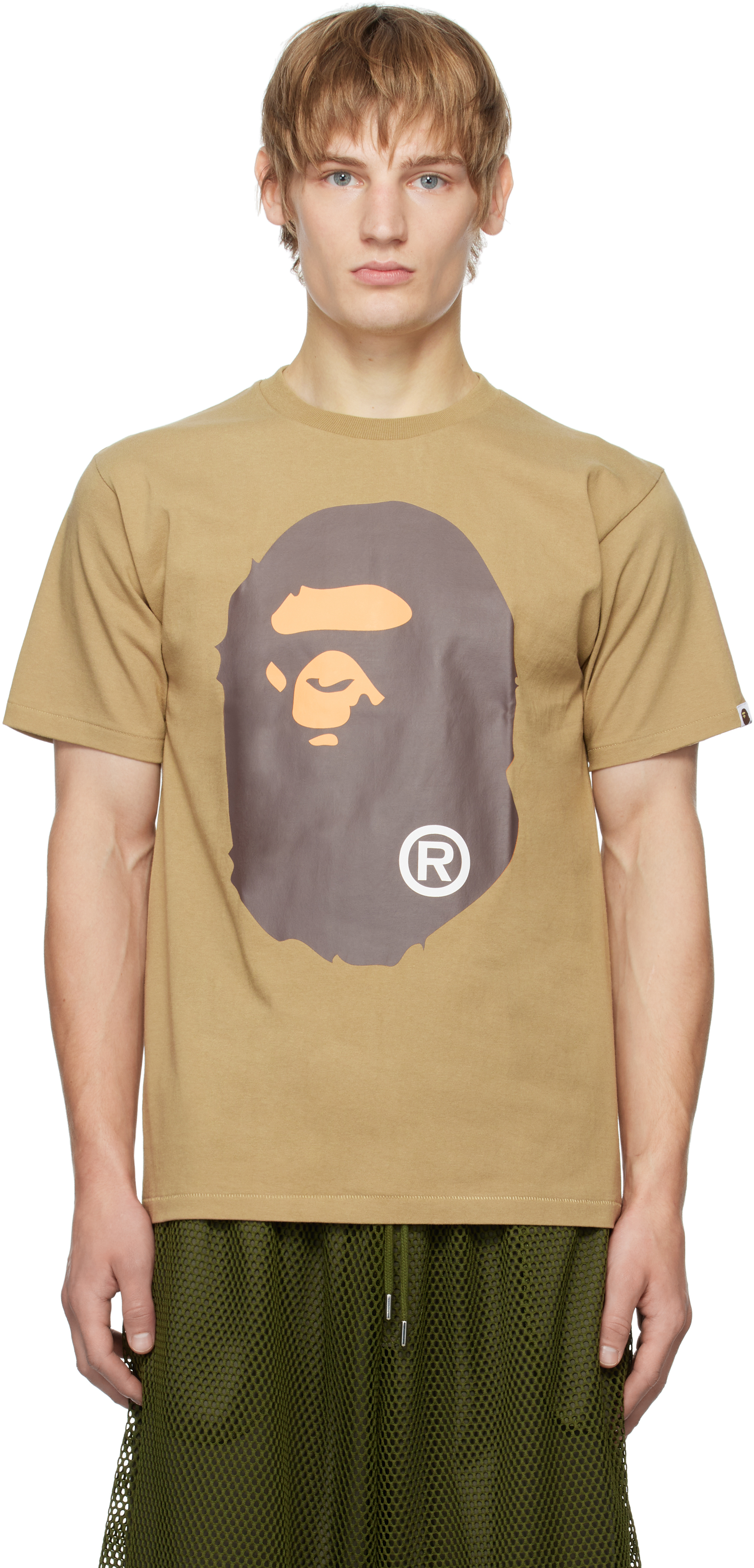 Bape Beige Big Ape Head T-shirt