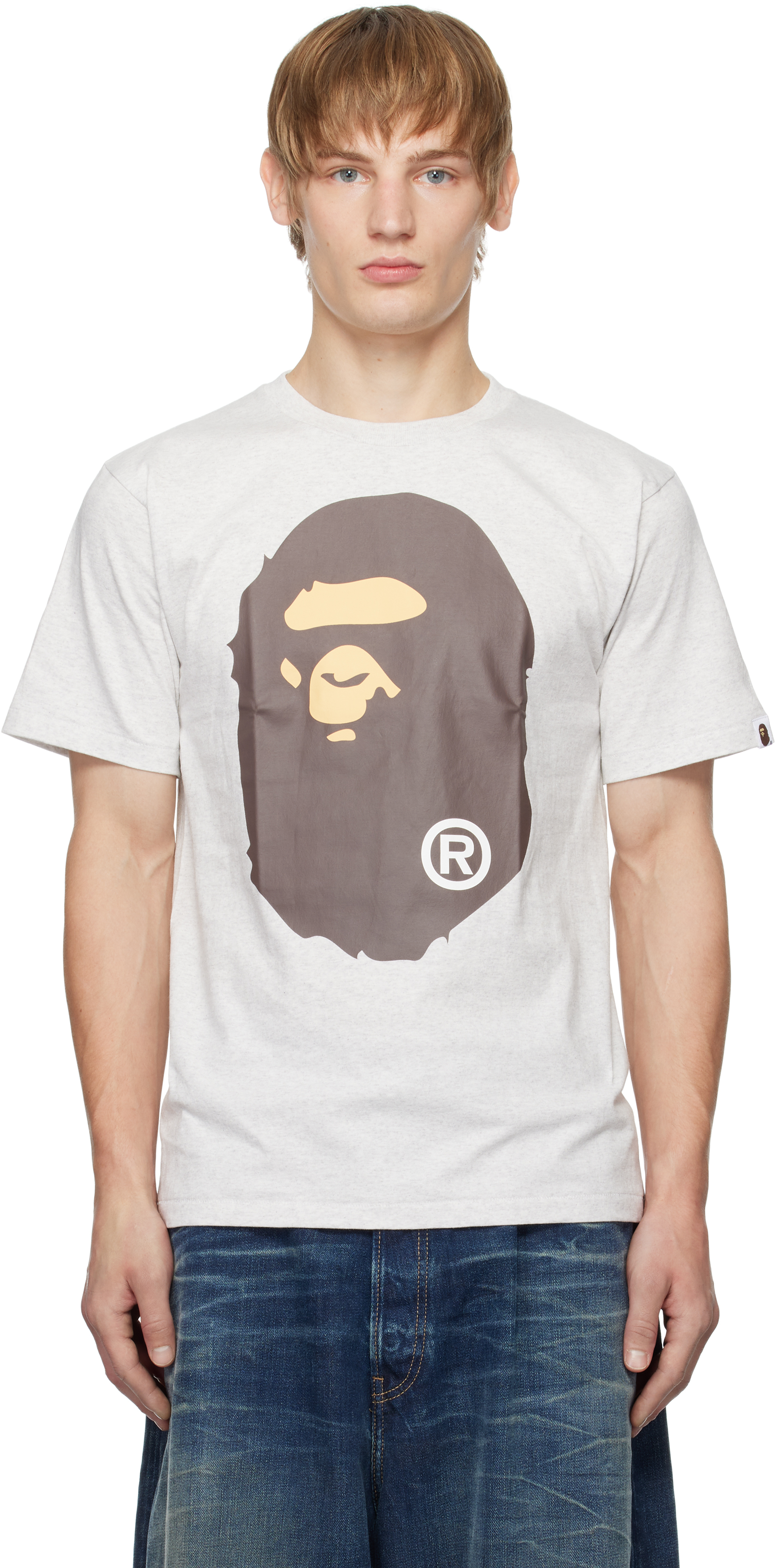 Bape Gray Big Ape Head T-shirt