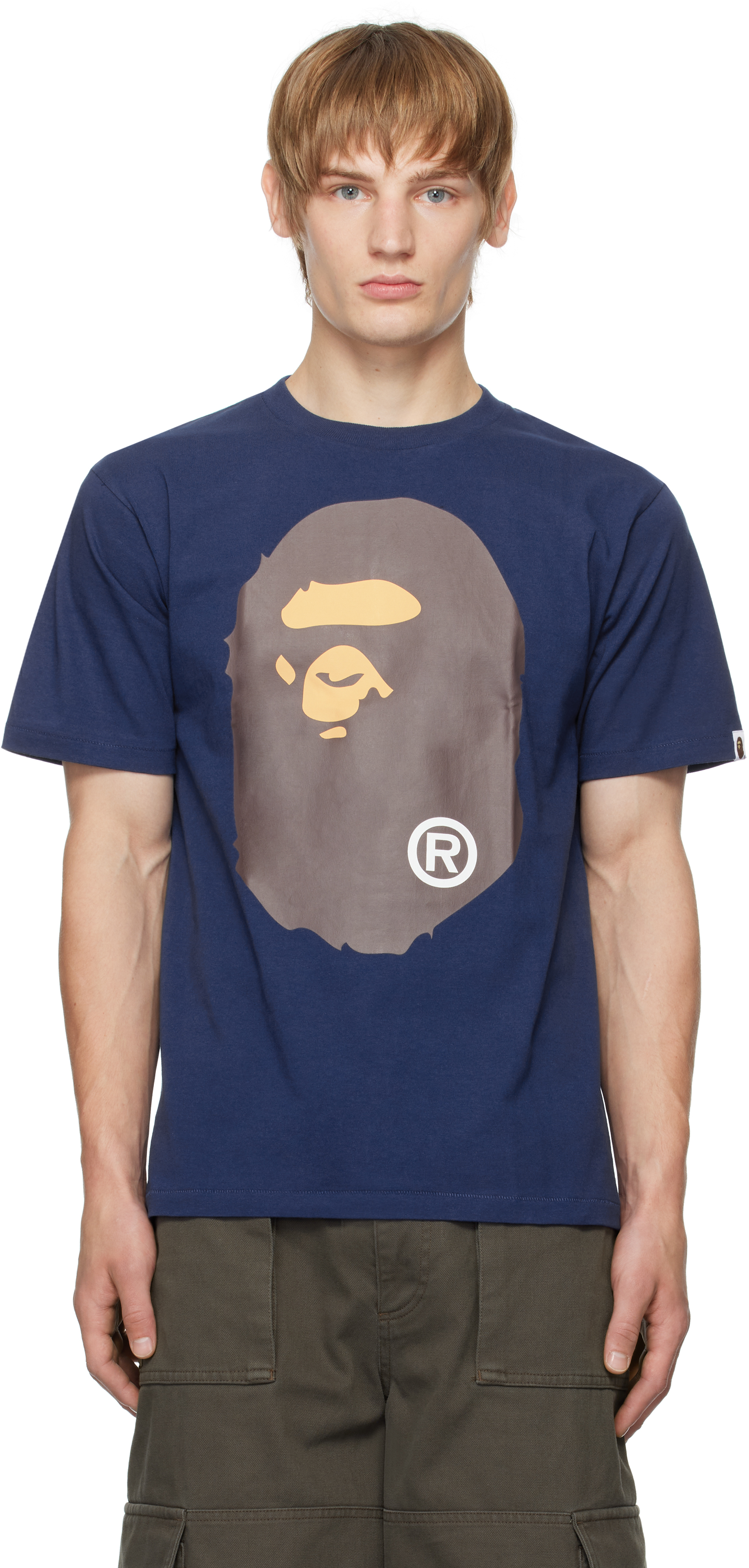 Bape Navy Big Ape Head T-shirt