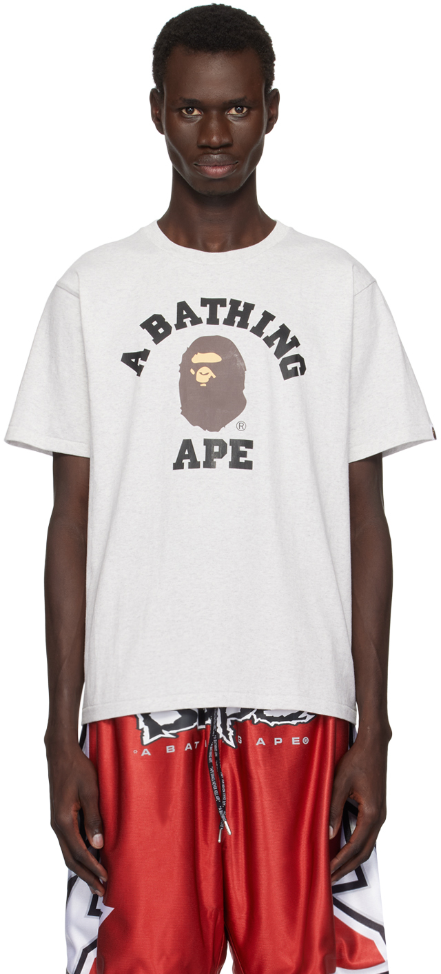 BAPE GRAY COLLEGE T-SHIRT 