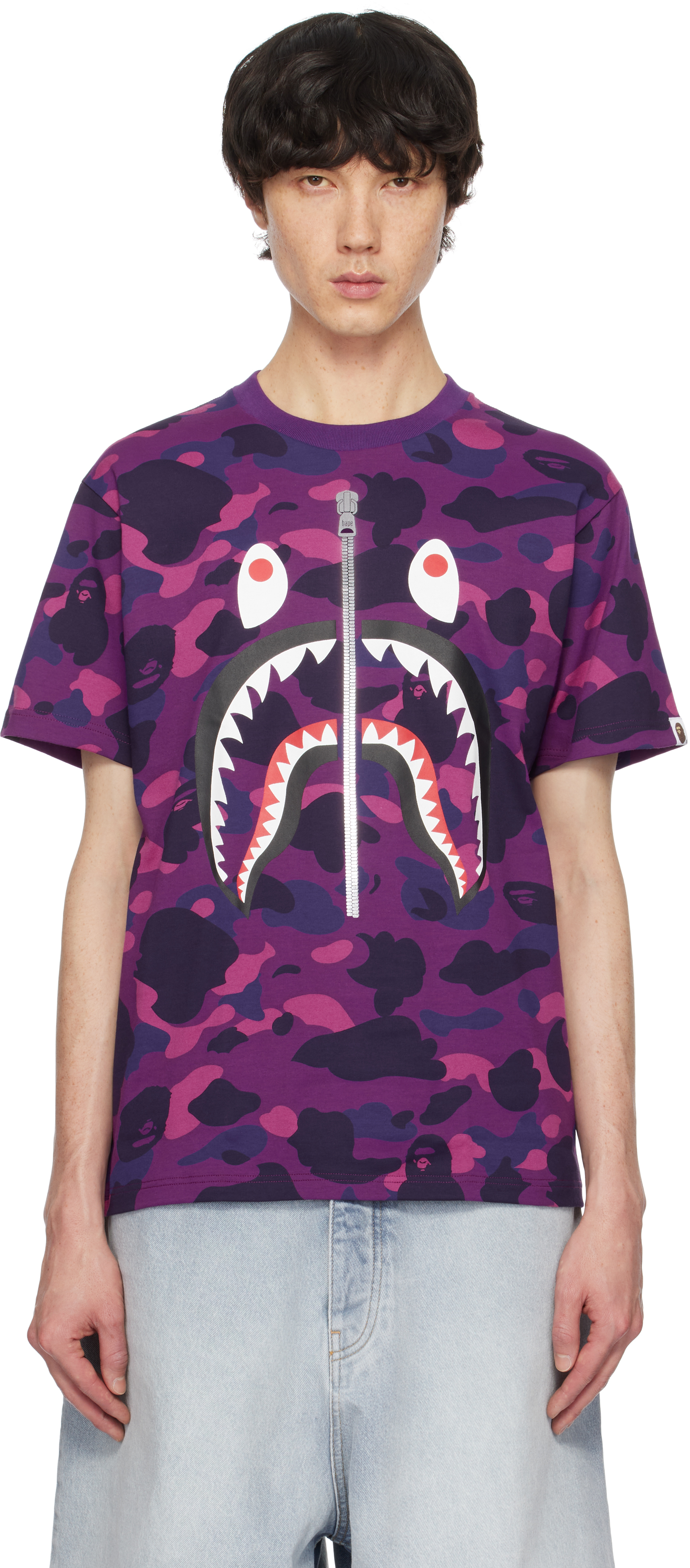 Navy Color Camo Shark T-shirt