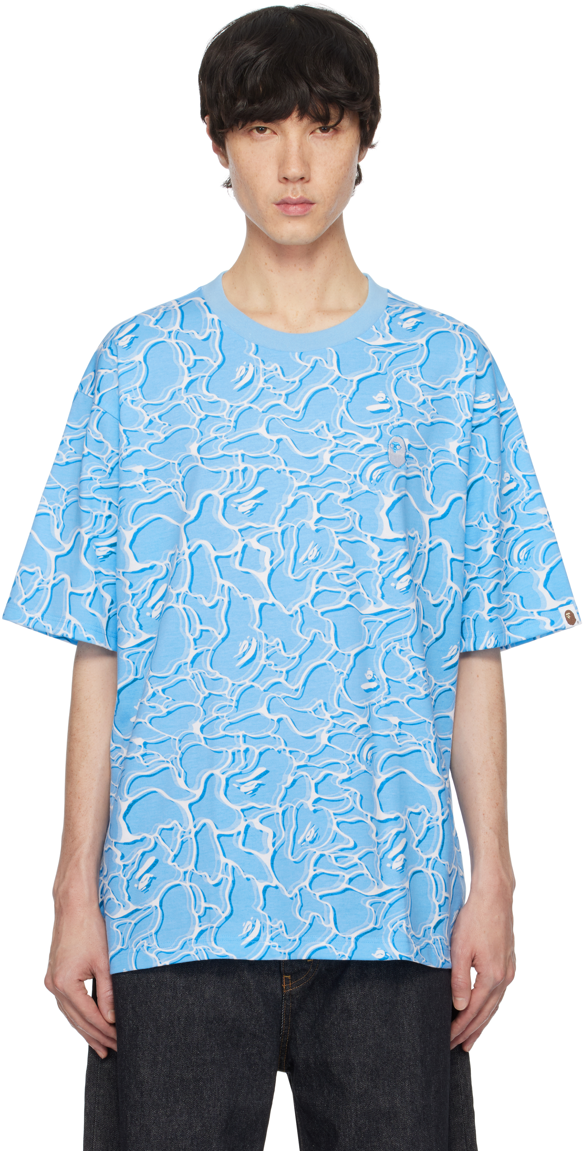 Blue ABC Sea Surface Camo Relaxed Fit T-shirt