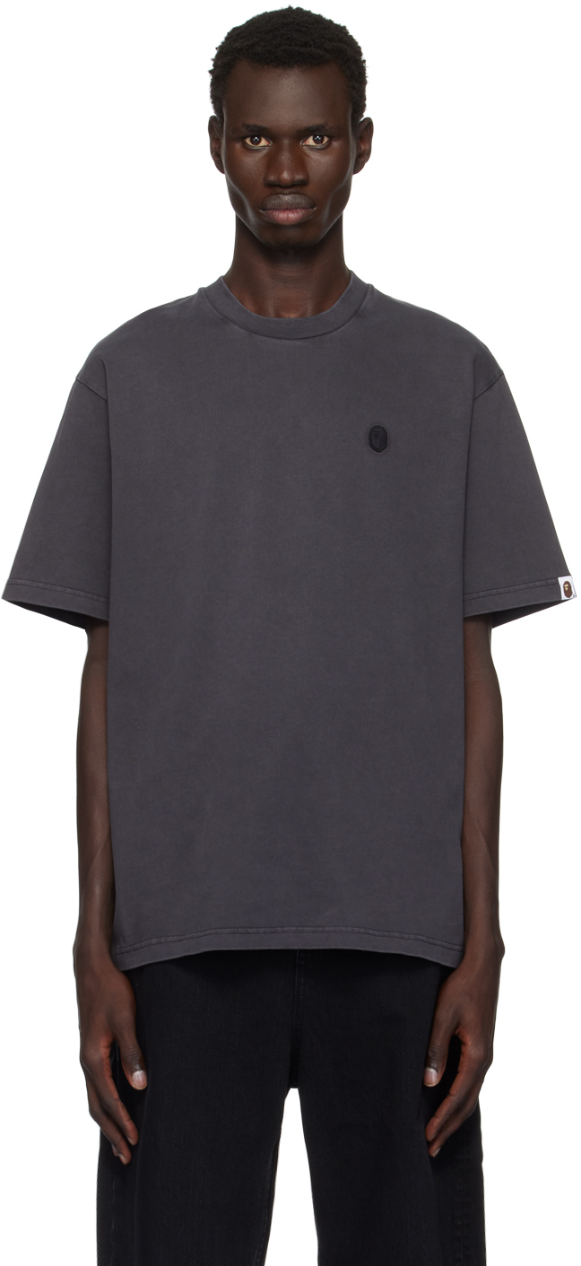 Shop Bape Black Ape Head One Point Garment Dyed T-shirt