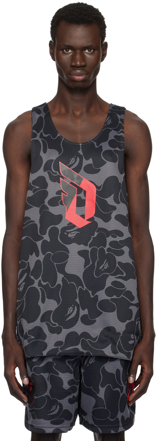 Shop Bape Gray Reversible Adidas Originals Edition Dame 9 Rv J Tank Top In Carbon