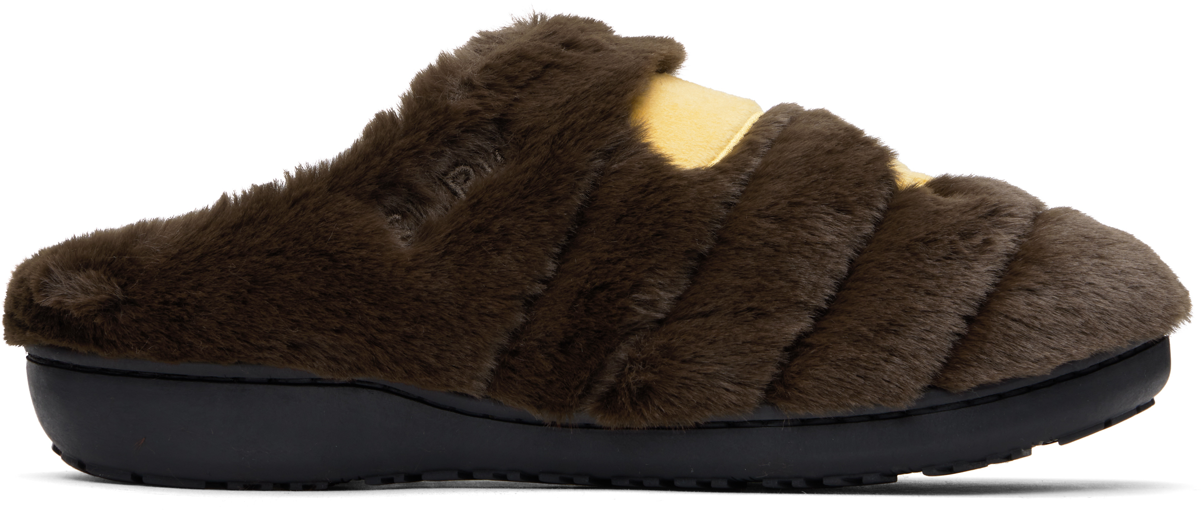 BAPE: Brown SUBU Edition Ape Head Puffer Slippers | SSENSE
