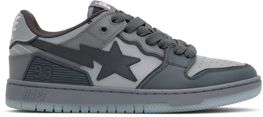 Shop Bape Gray Sk8 Sta #5 Sneakers