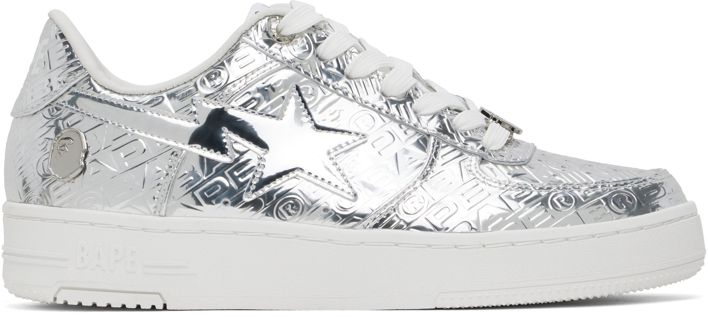 Silver BAPE STA #5 Sneakers