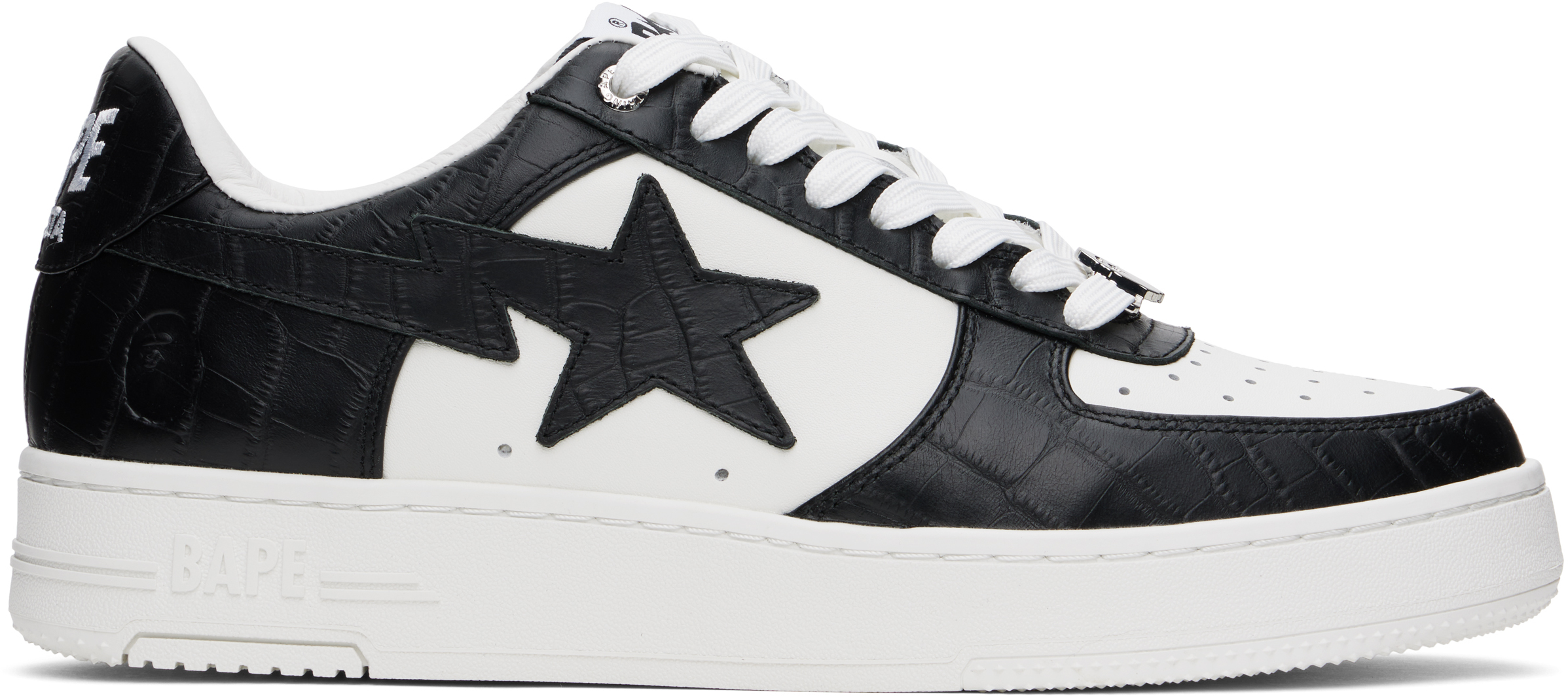 BAPE: Black & White BAPE STA #3 Sneakers | SSENSE