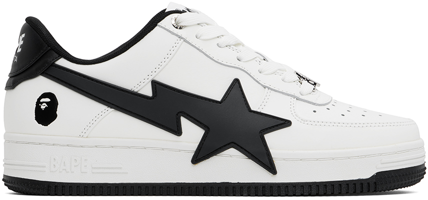 Shop Bape White & Black Sta Os #2 Sneakers