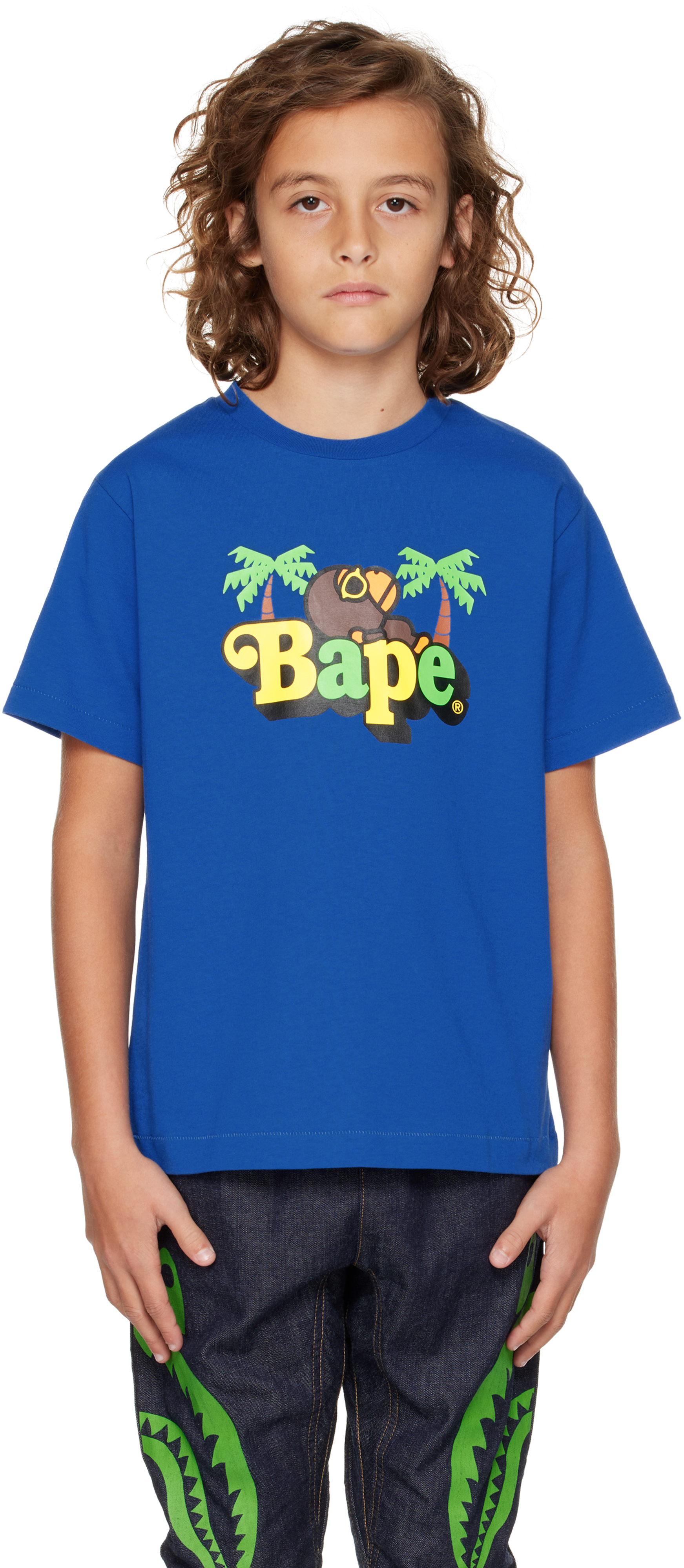 Kids Blue Baby Milo On Bape Summer T-shirt