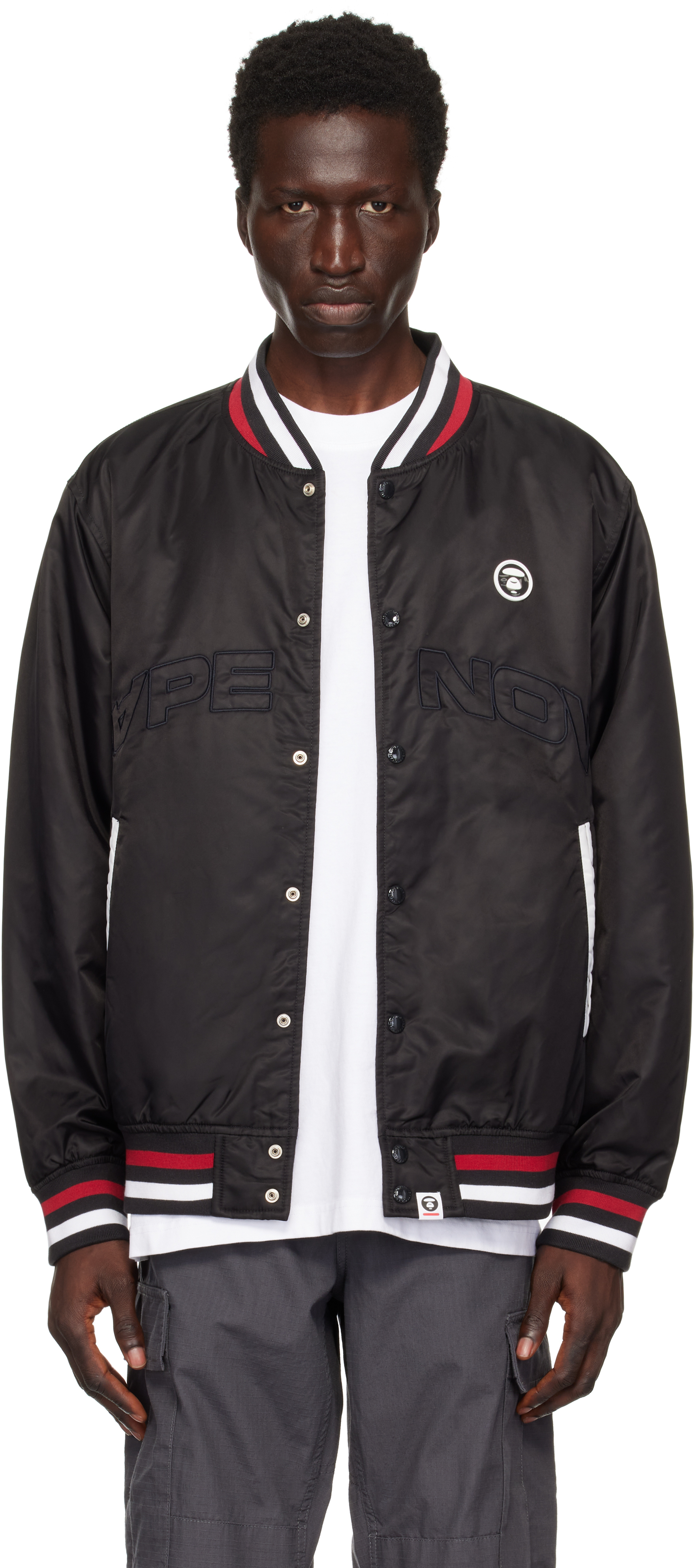 Black 'AAPE Now' Bomber Jacket