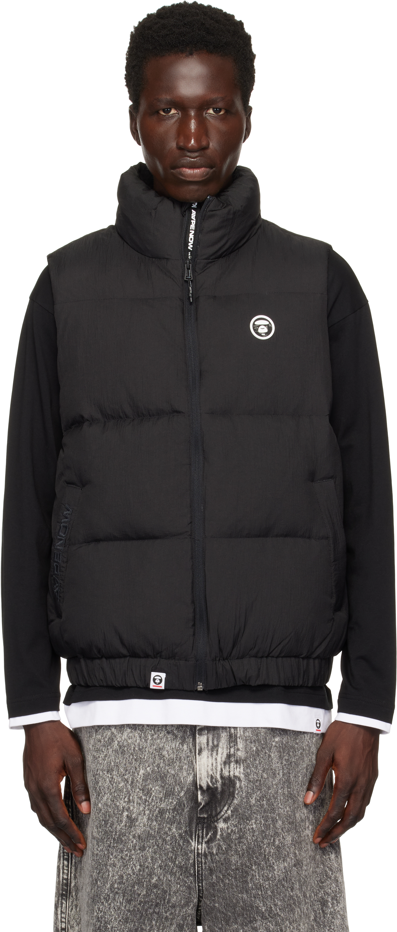 Black 'AAPE Now' Down Vest