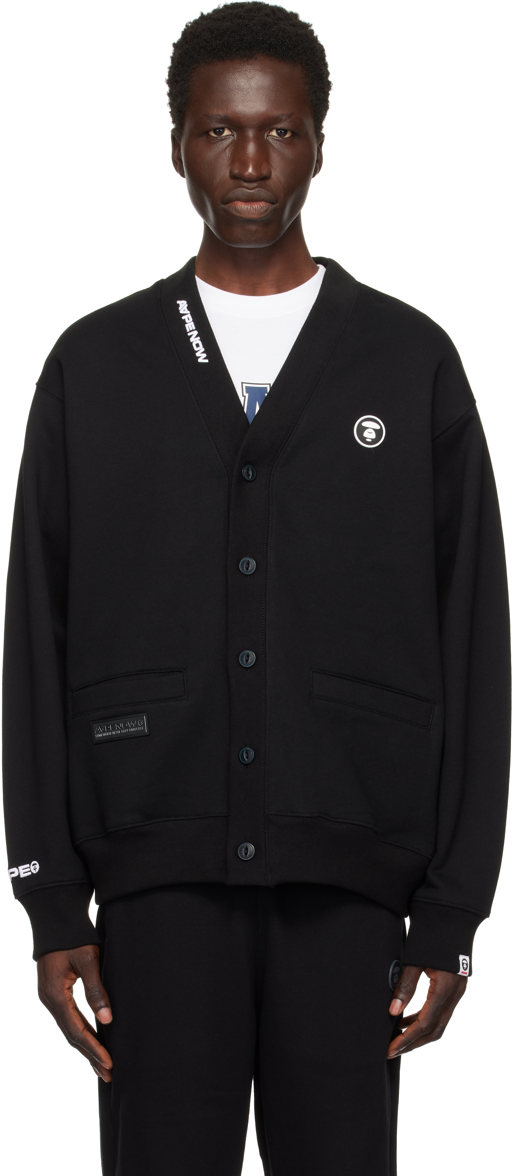 Black 'AAPE Now' Sweat Cardigan