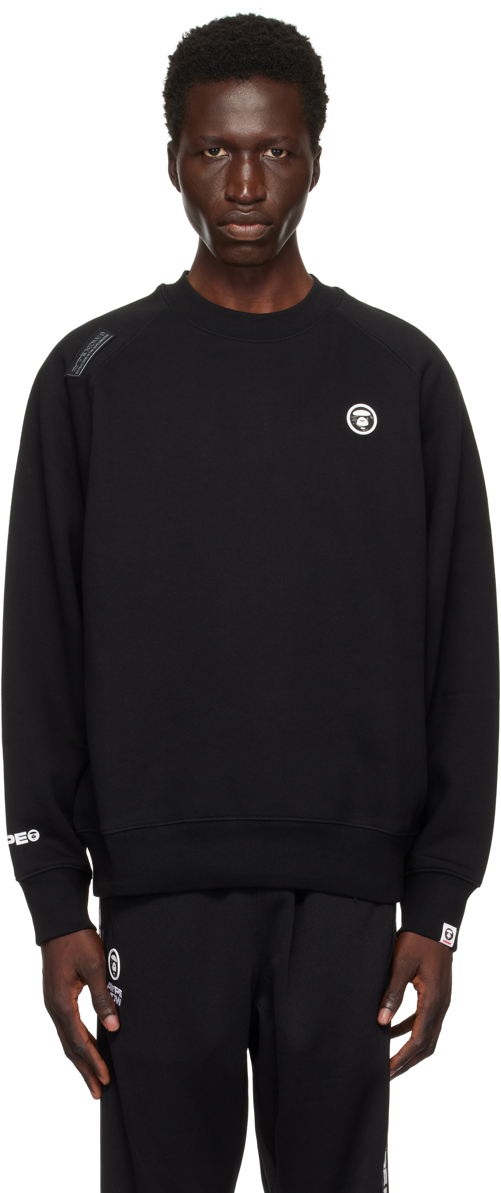 Black 'AAPE Now' Raglan Sweatshirt