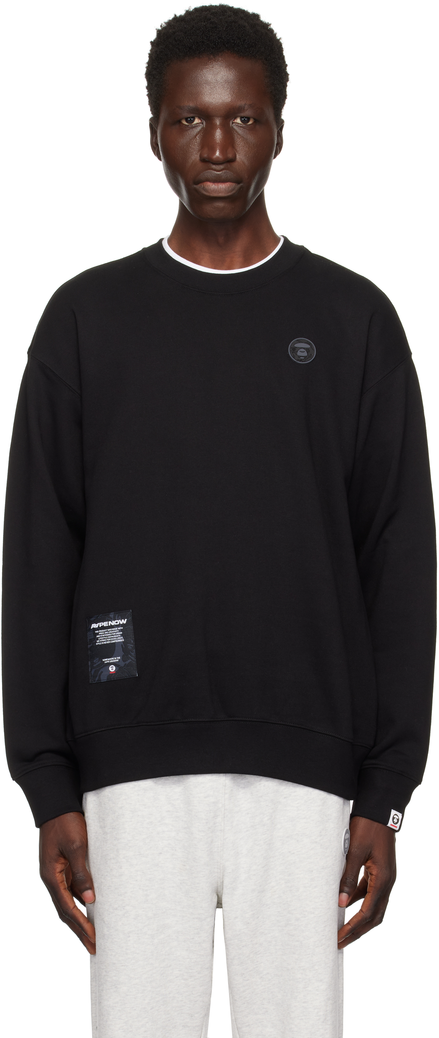 Black 'AAPE Now' Sweatshirt