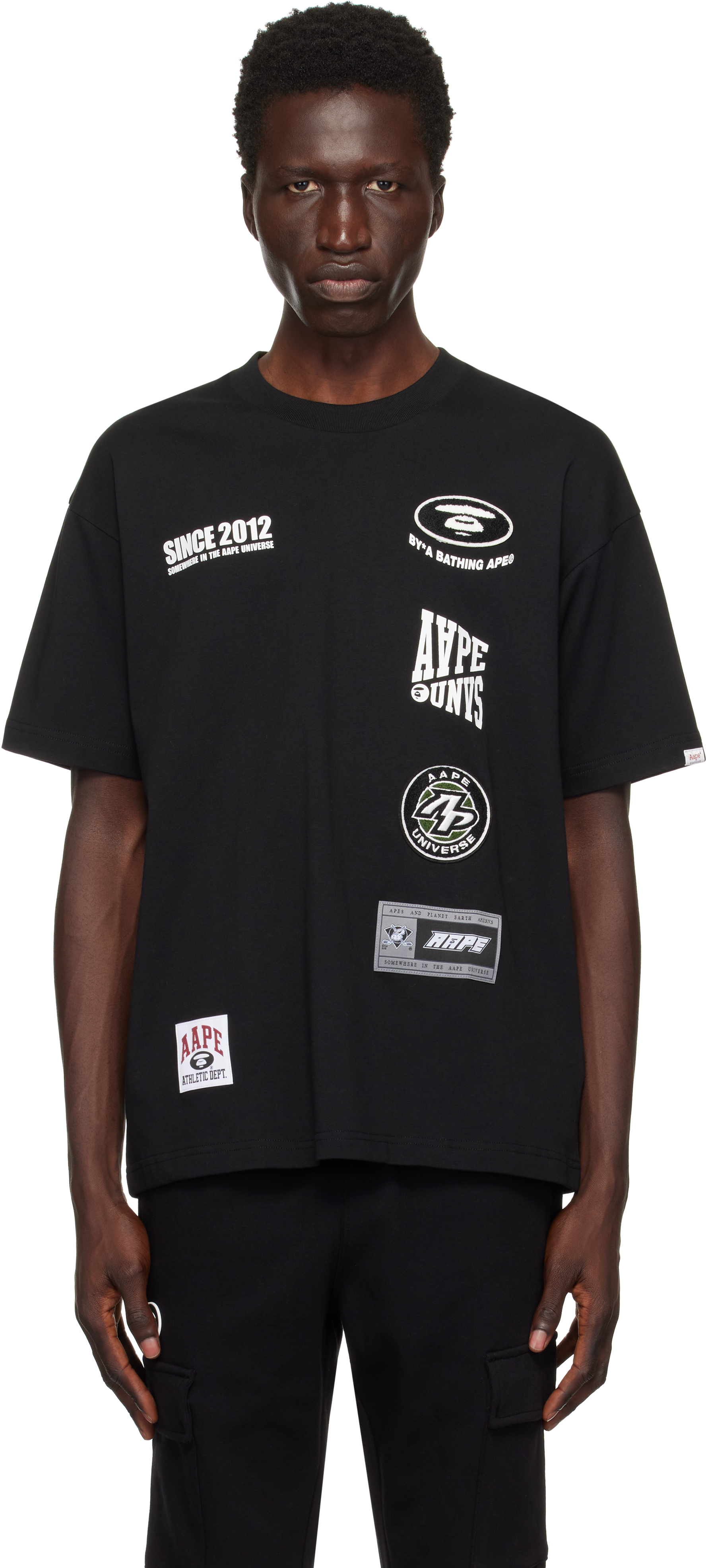 Black Fancy Main T shirt by AAPE by A Bathing Ape on Sale