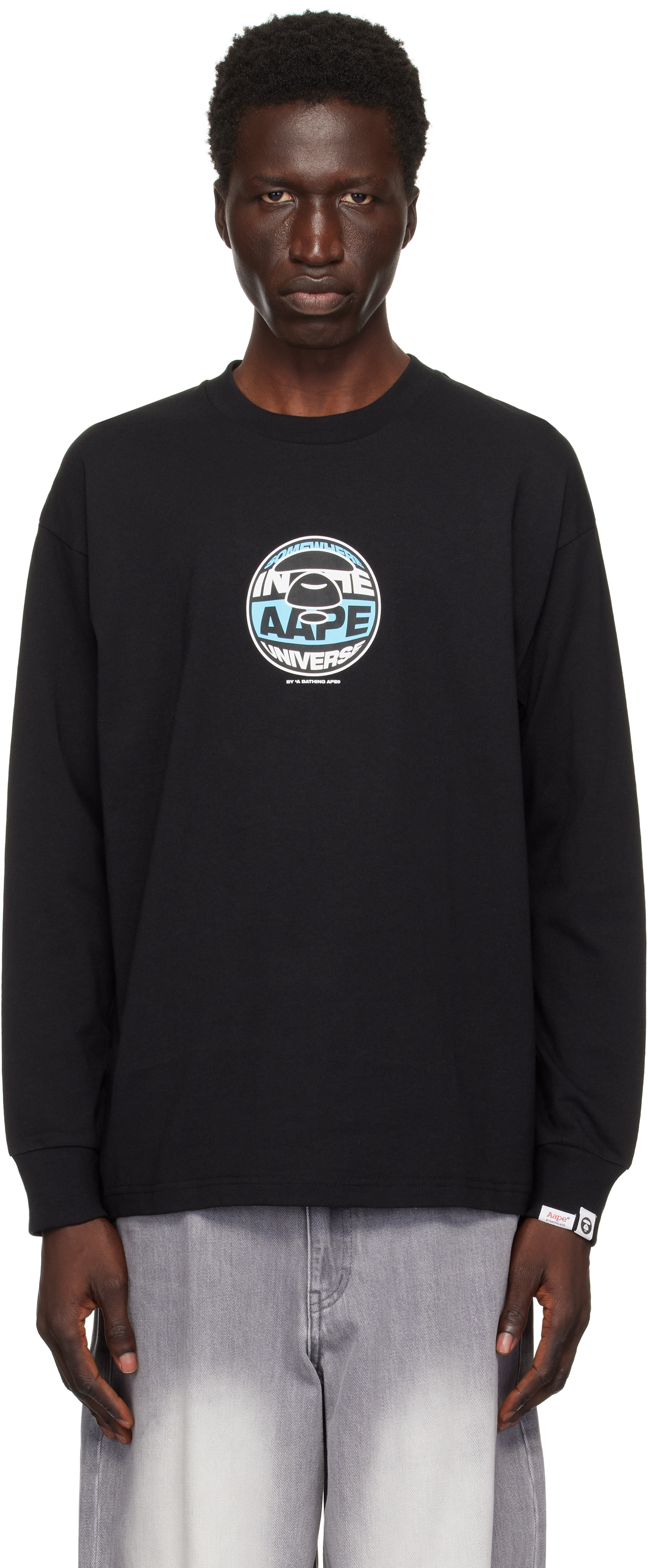 Black Moonface Universe Long Sleeve T-shirt