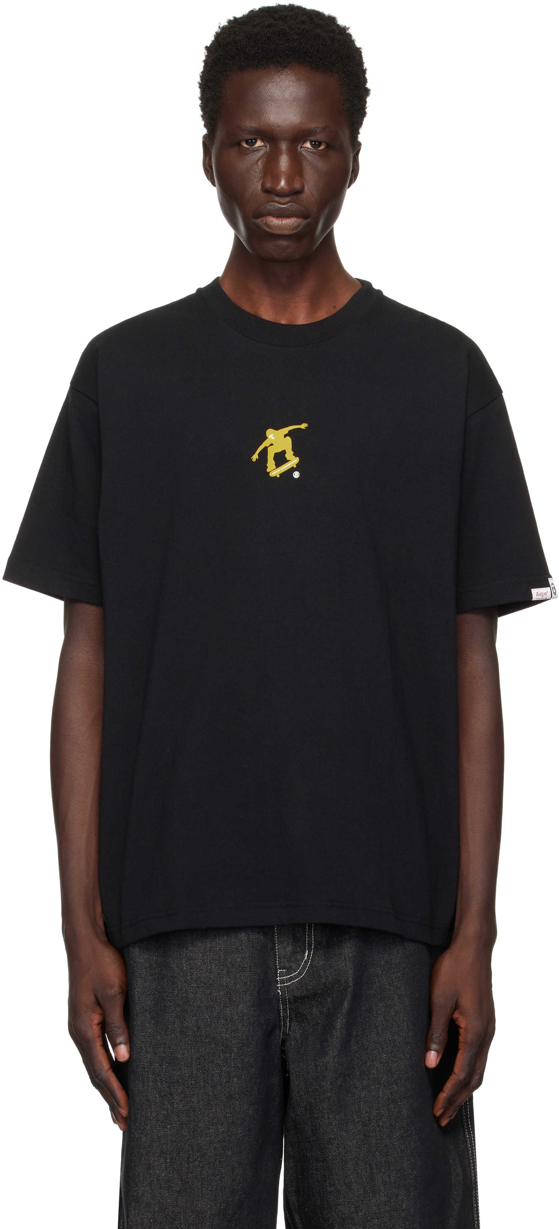 AAPE BY A BATHING APE BLACK THEME MAIN T-SHIRT 