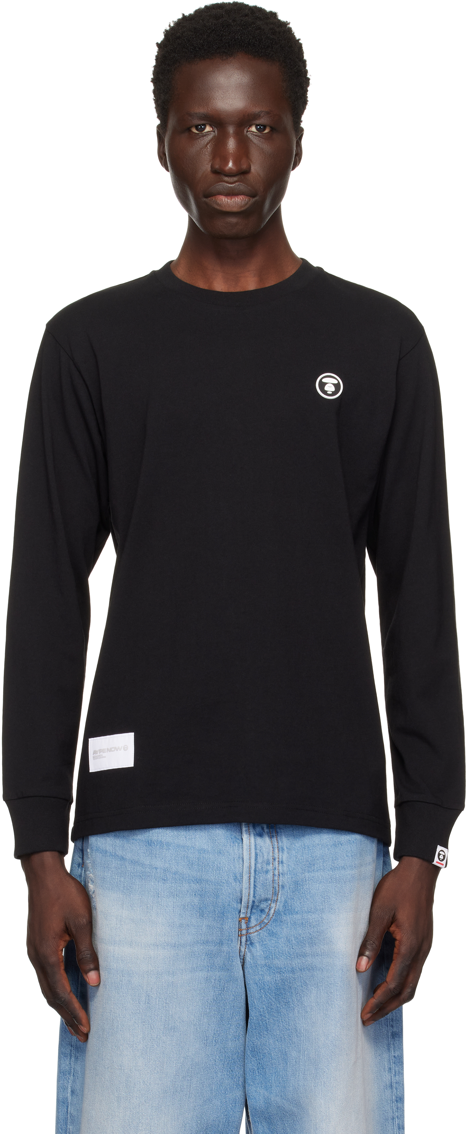 Black 'AAPE Now' Long Sleeve T-shirt