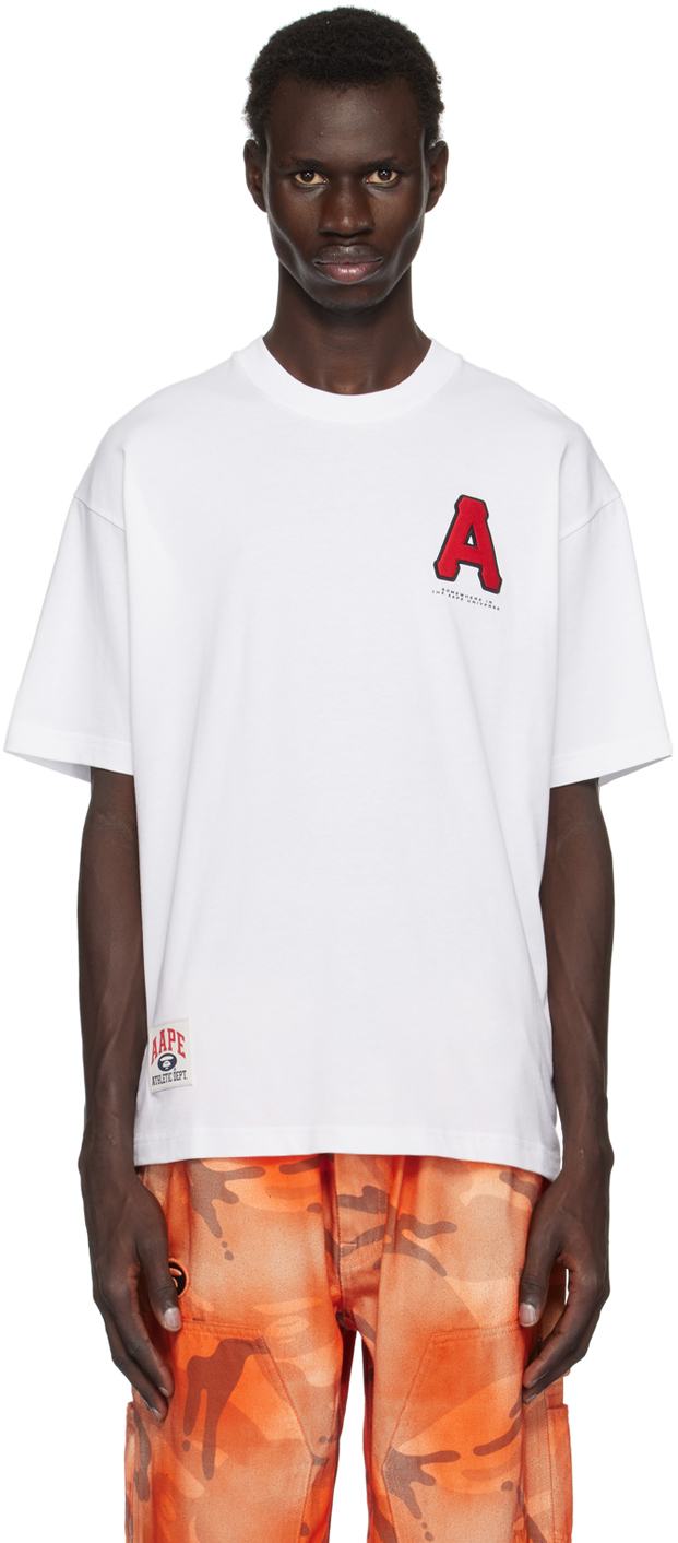 White 'A' Logo Injection T-shirt