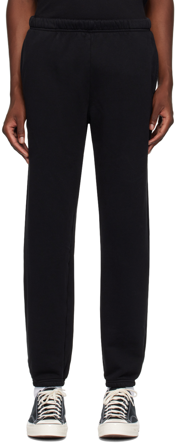 Shop Les Tien Black Heavyweight Classic Sweatpants In Jet Black