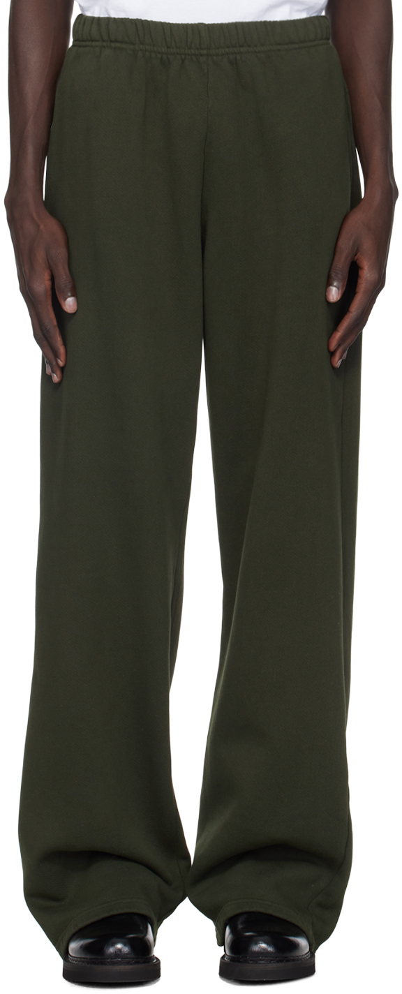 Les Tien Green Heavyweight Puddle Sweatpants In Forest