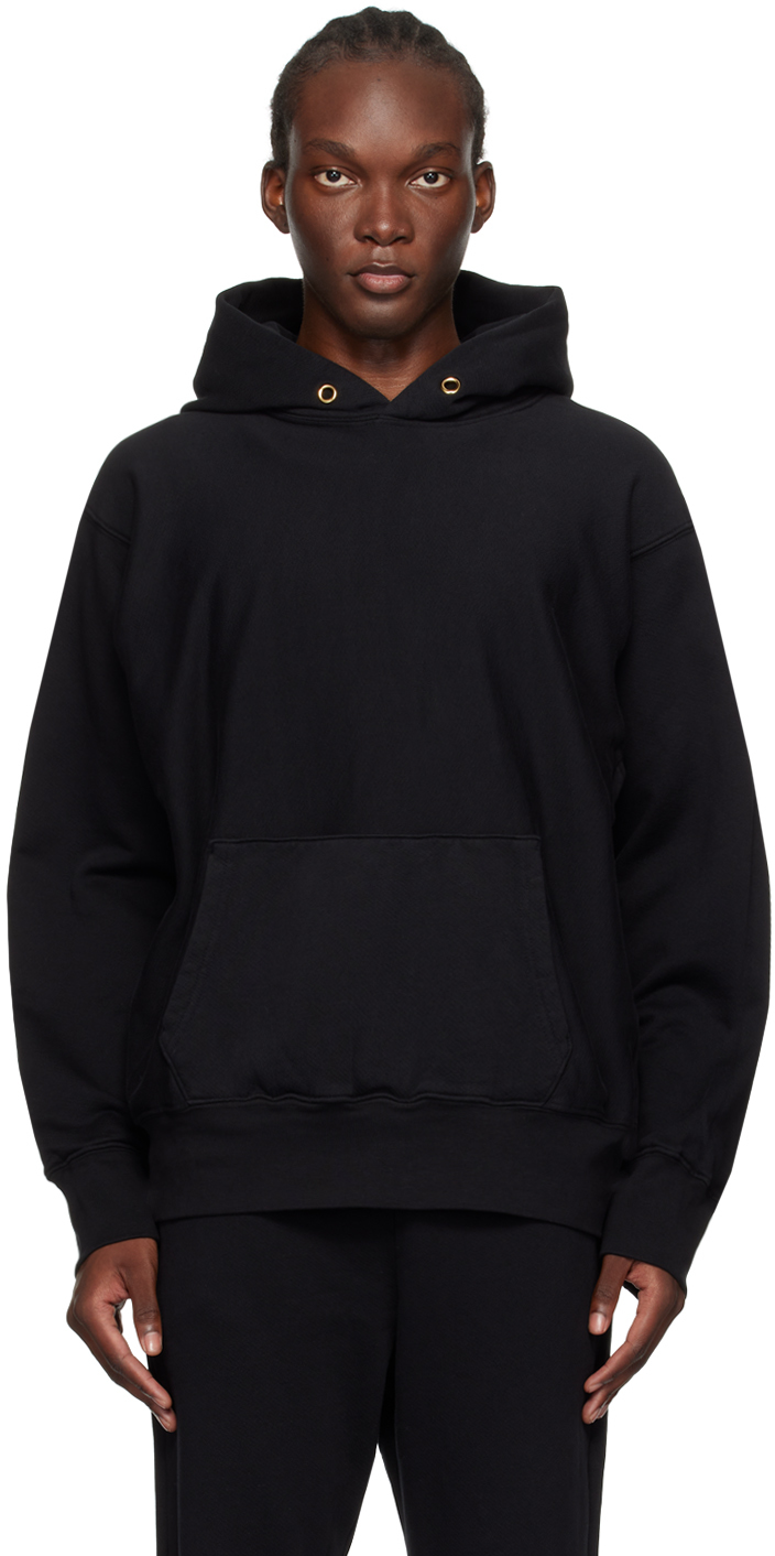 Shop Les Tien Black Heavyweight Hoodie In Jet Black