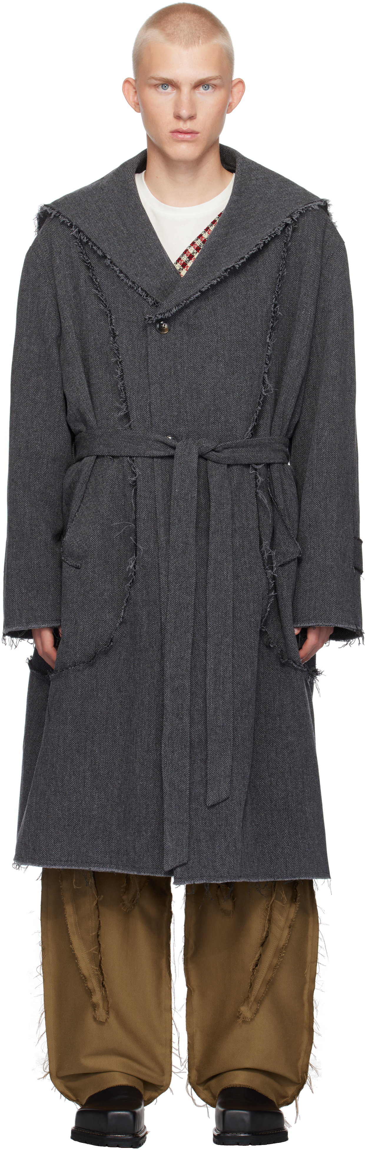 Gray Multi-Strap Coat