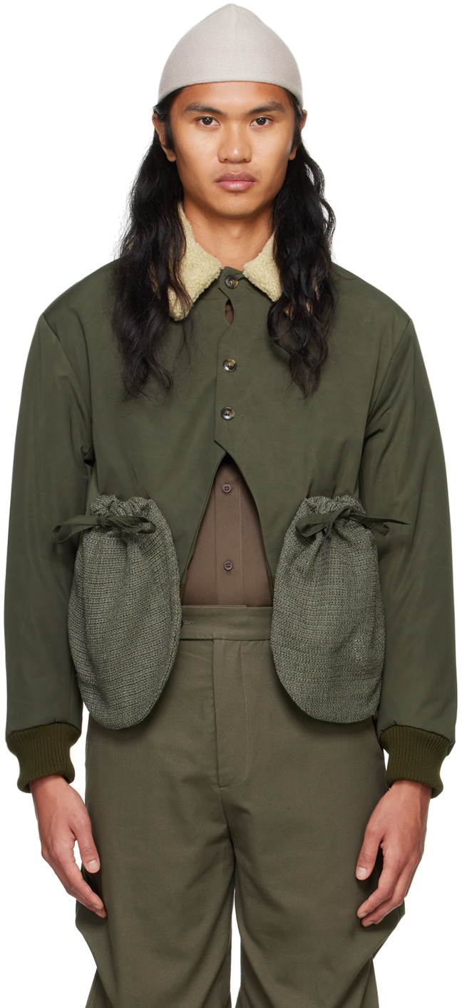 Green Pouch Bomber Jacket