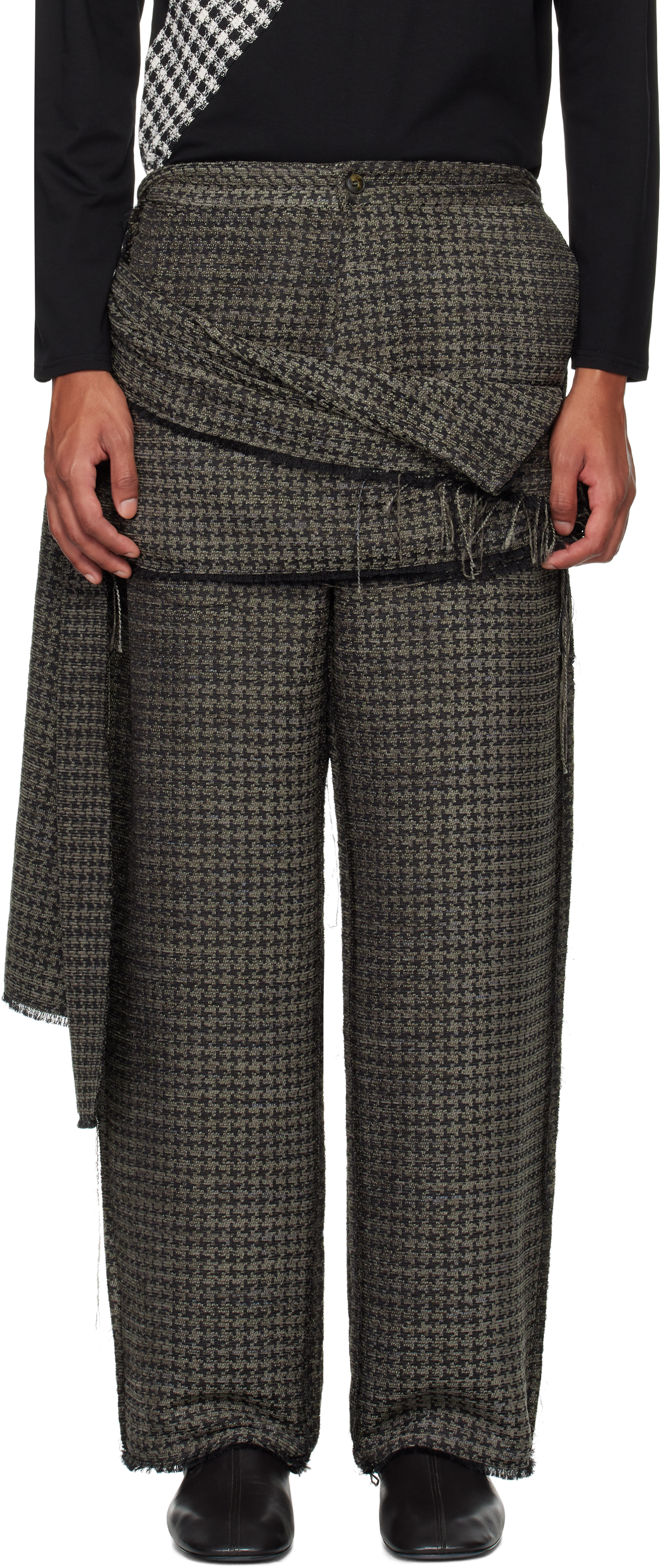 Black Tied Sarong Trousers