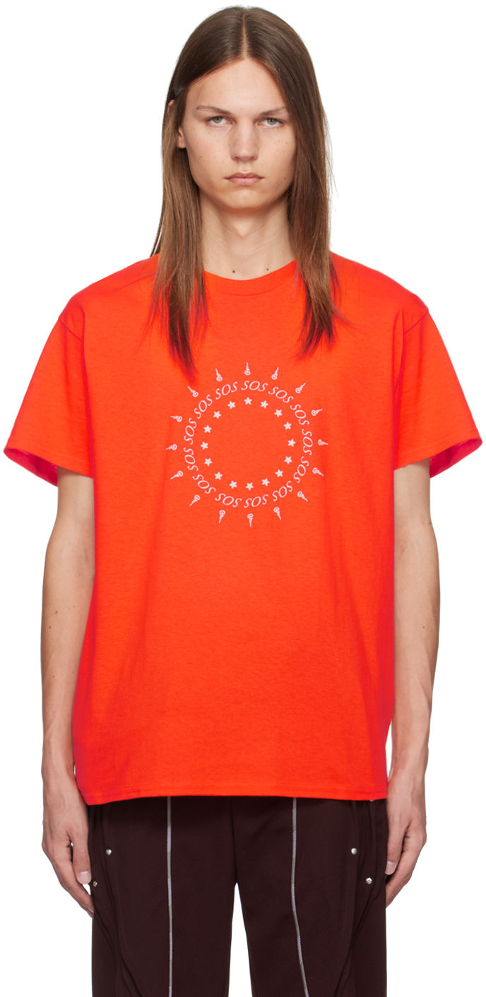 【関税込み】STRONGTHE オレンジ SOS Tシャツ Orange 'SOS' T-shirt by STRONGTHE on Sale